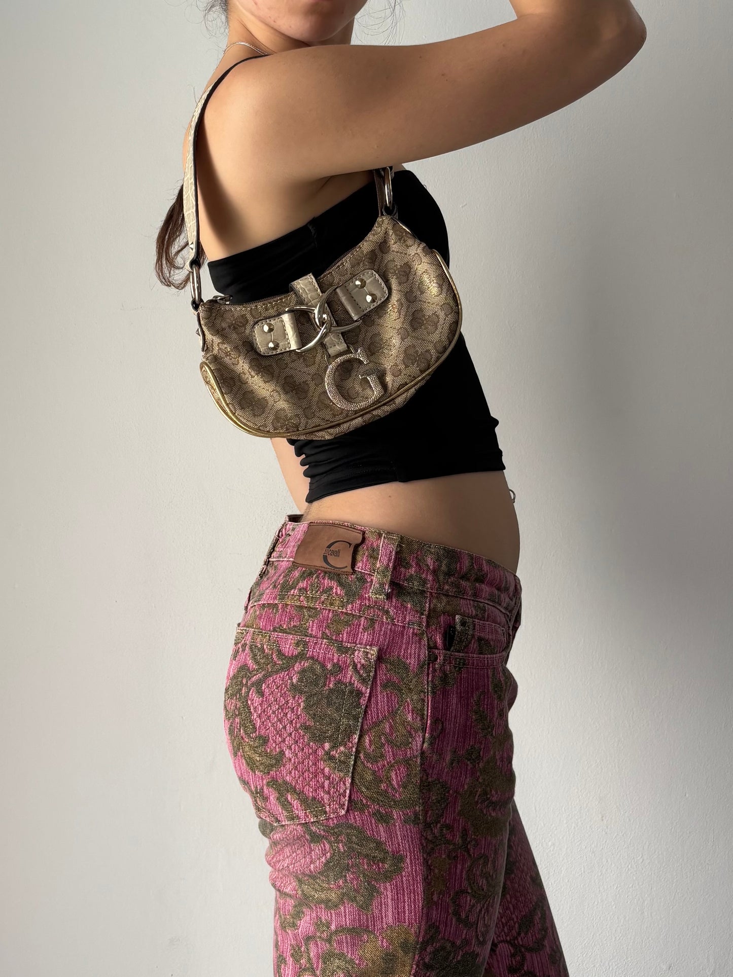 Mini beige & gold Guess bag