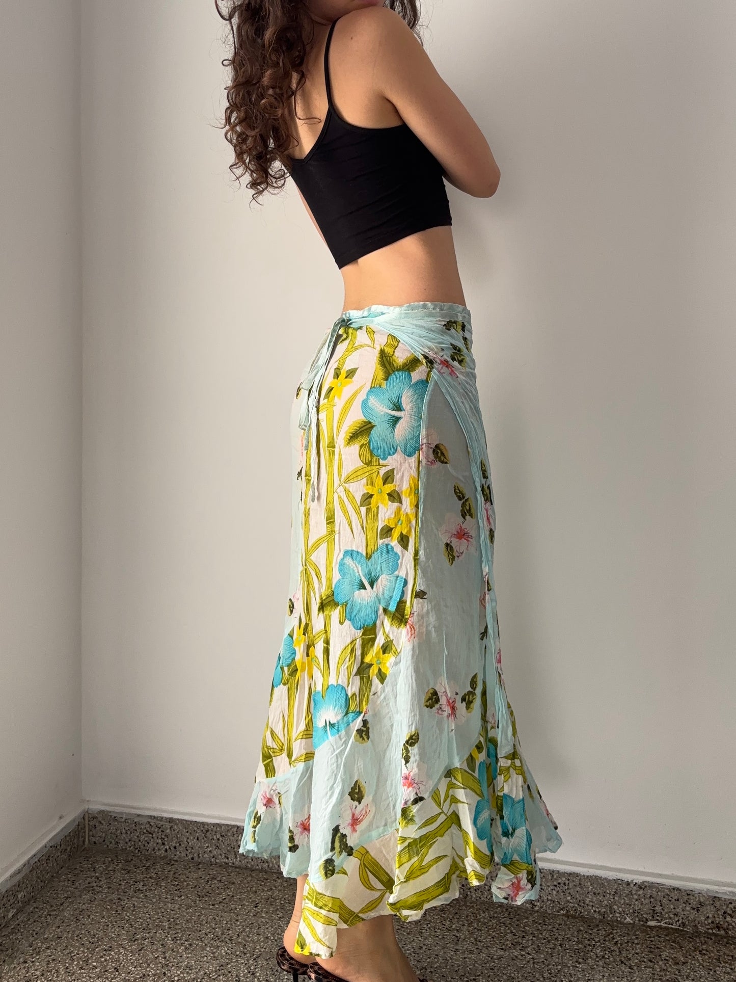 Floral wrap skirt