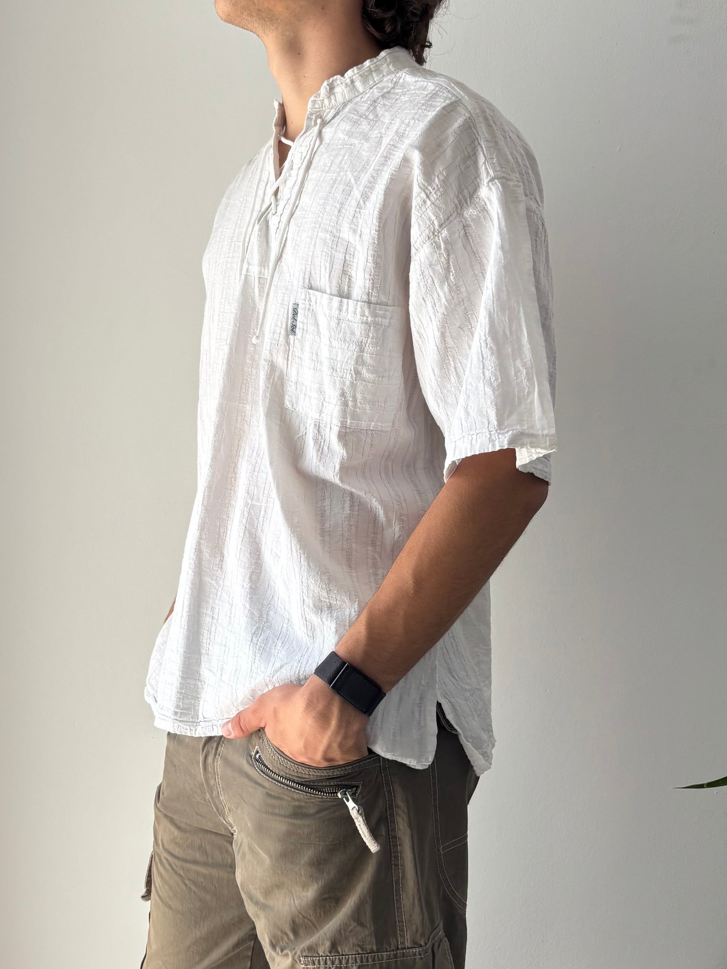 Tie up white T-shirt