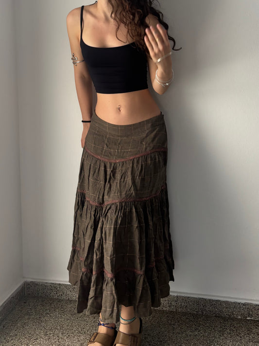 Dione Von Fustenberg brown skirt