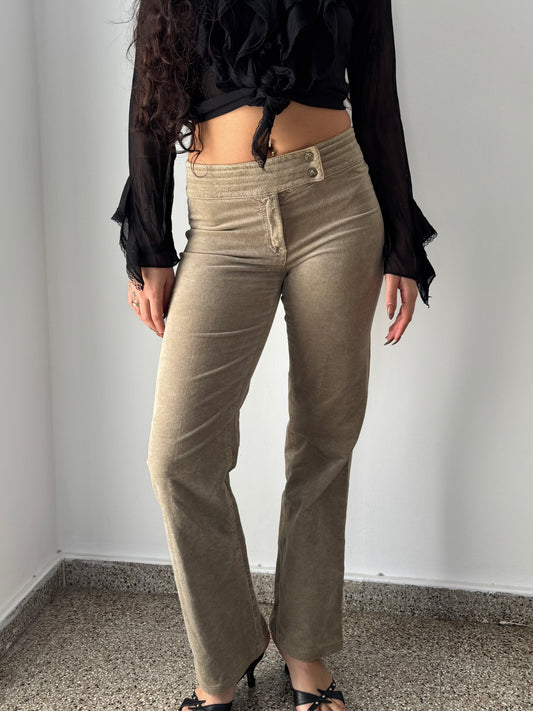Beige low rise Y2K pants