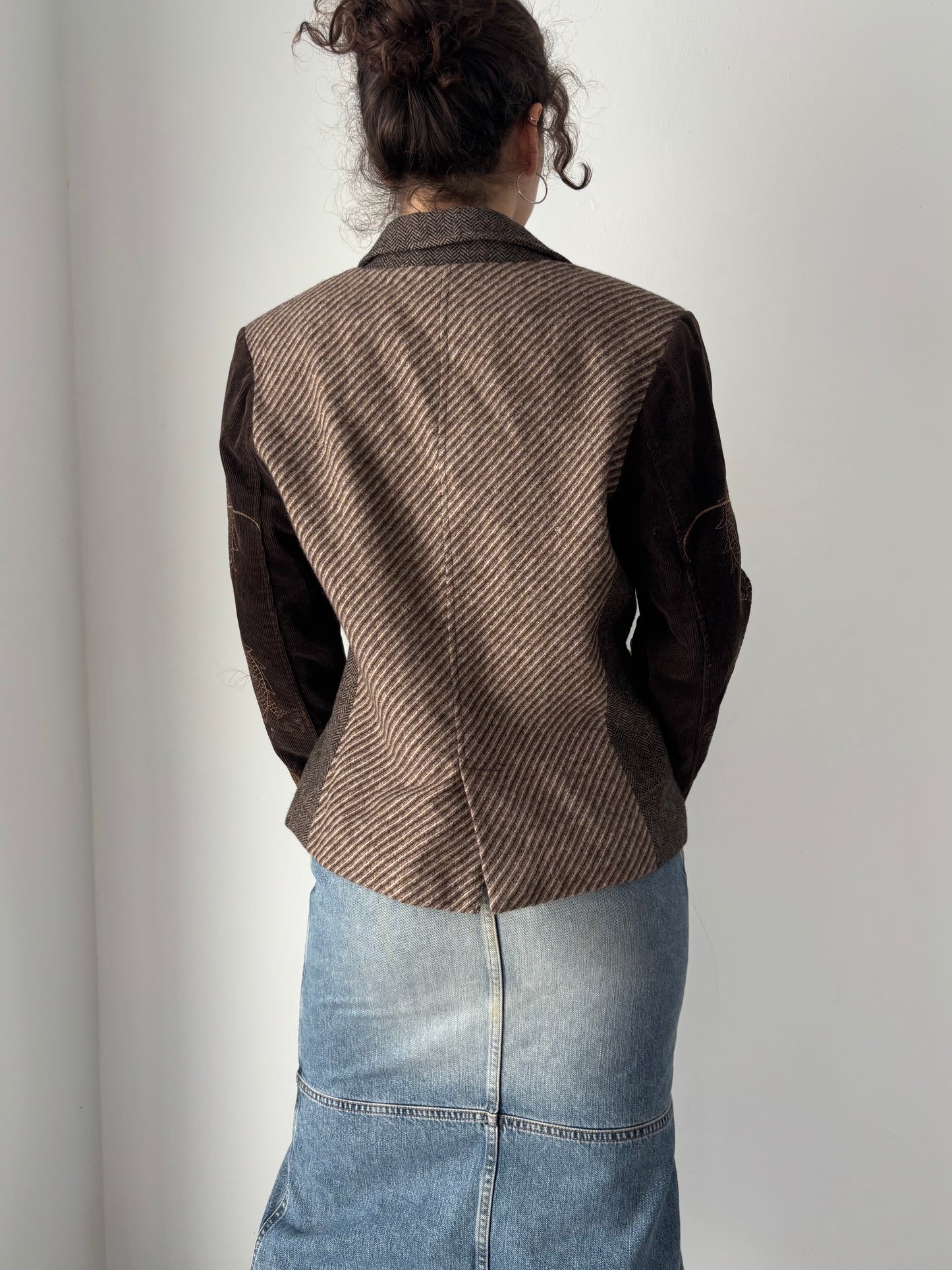 Brown blazer with dragon design