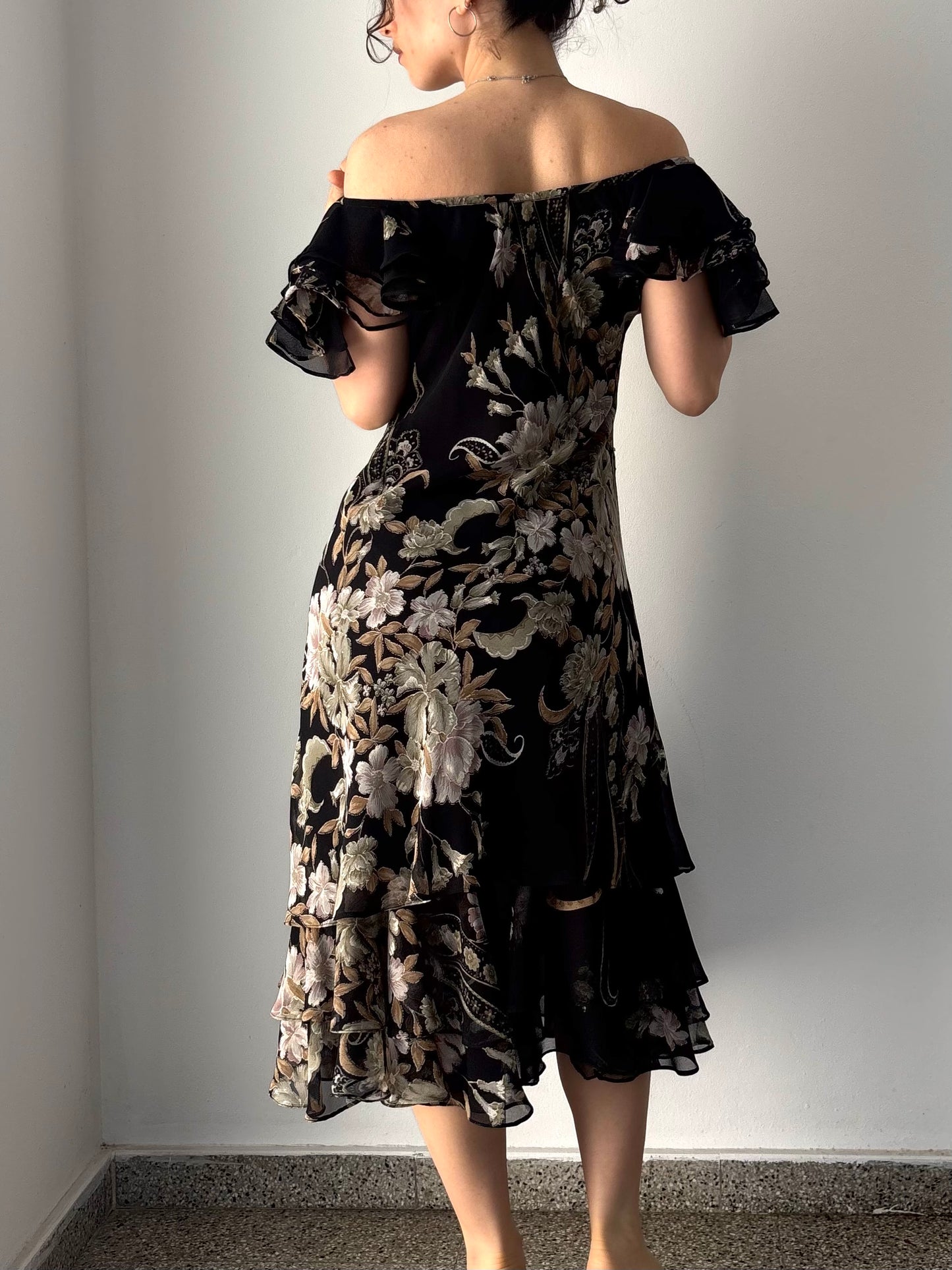 Black floral fairy dress