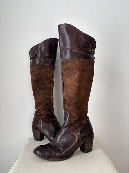 Brown knee high boots