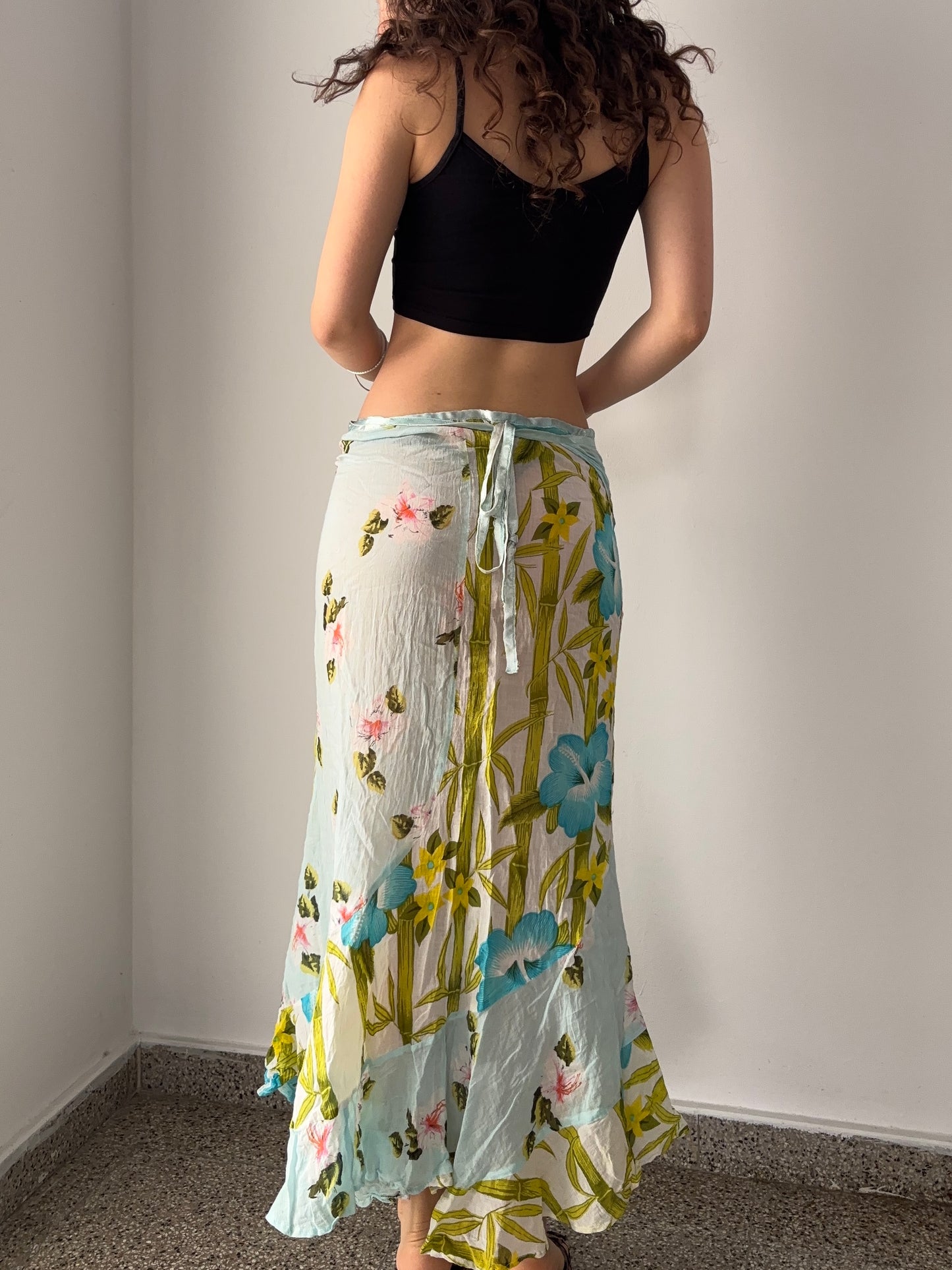 Floral wrap skirt