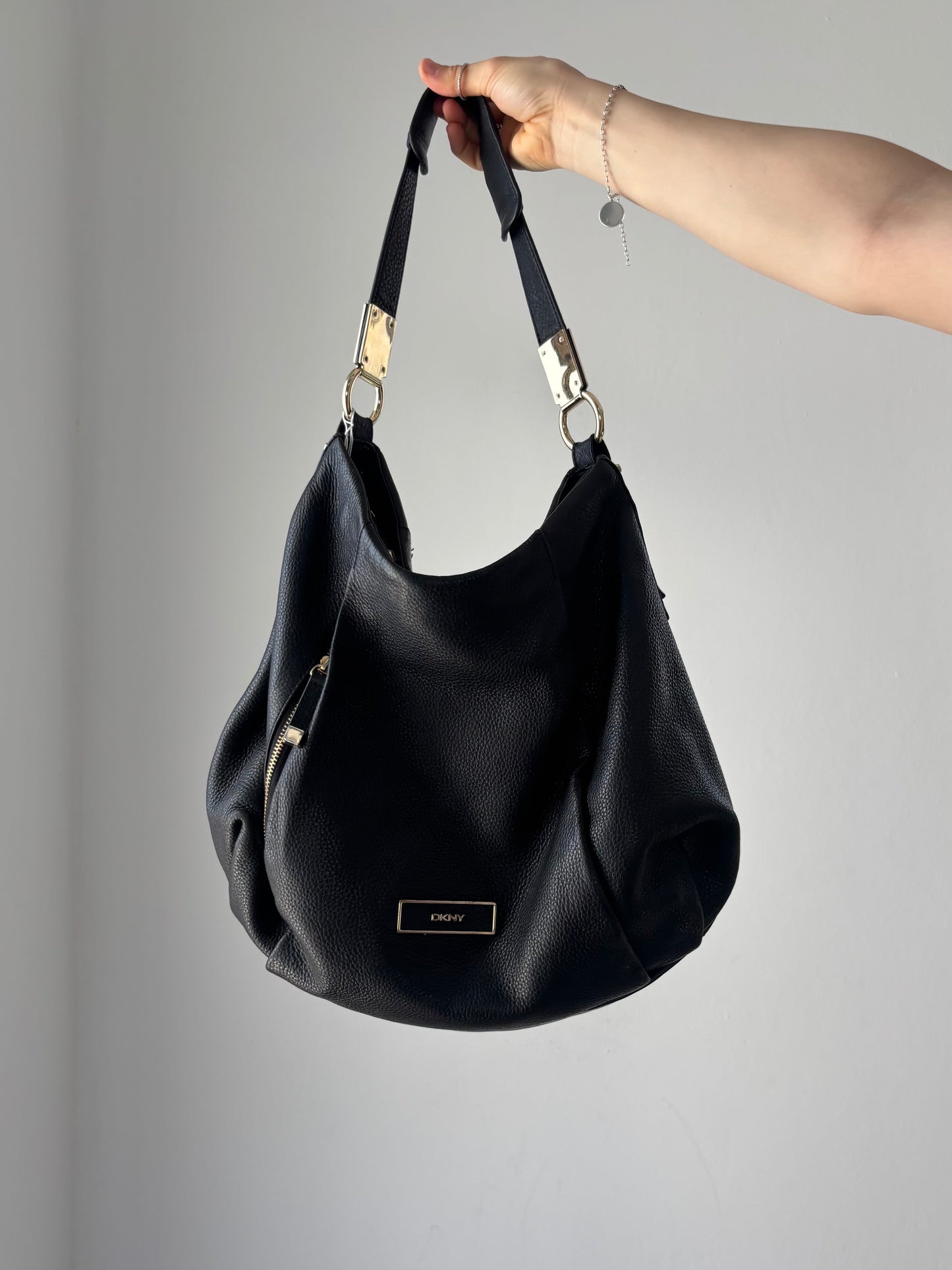 DKNY black leather bag