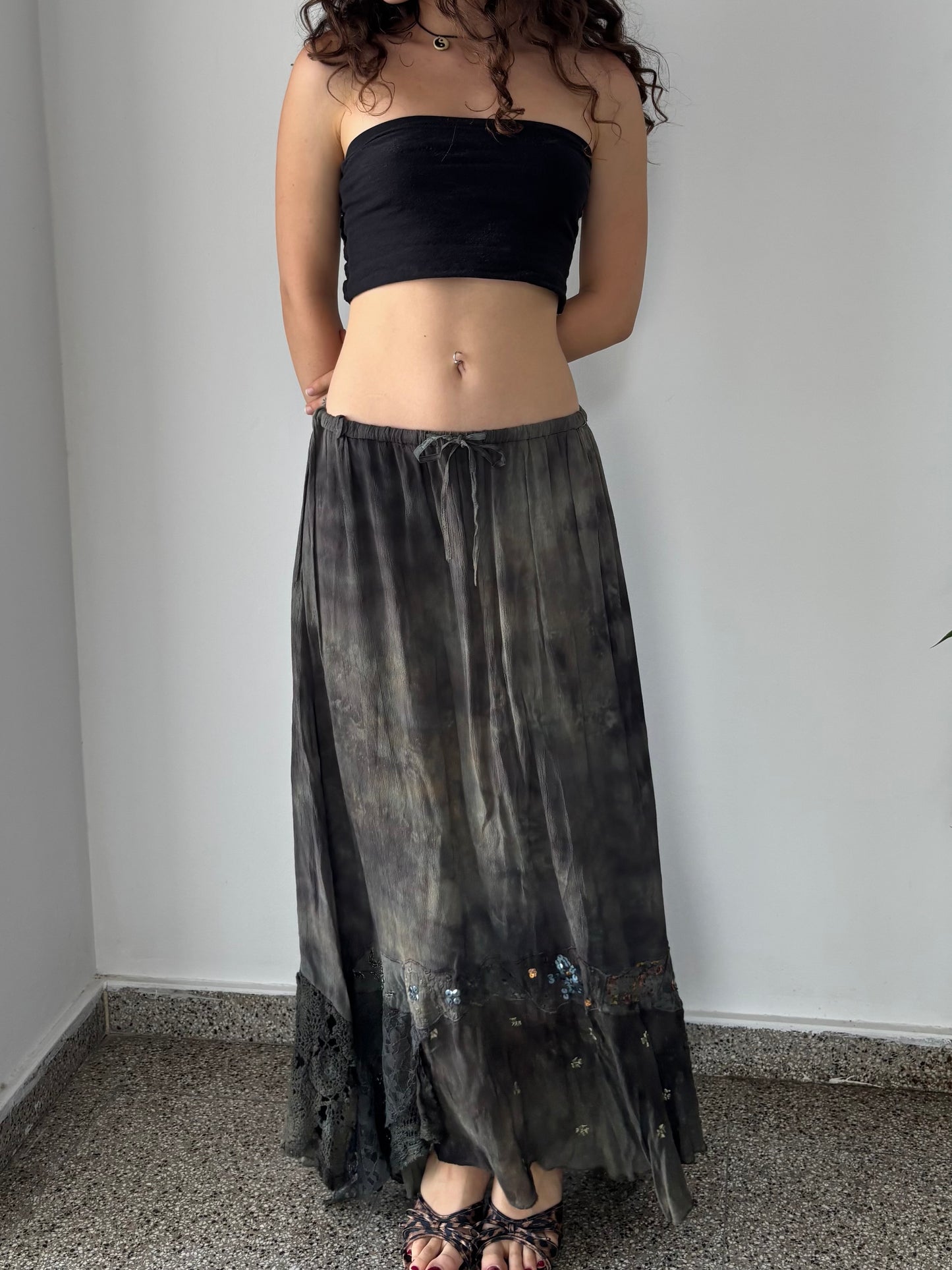 Olive green maxi fairy skirt