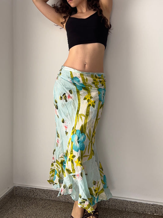Floral wrap skirt