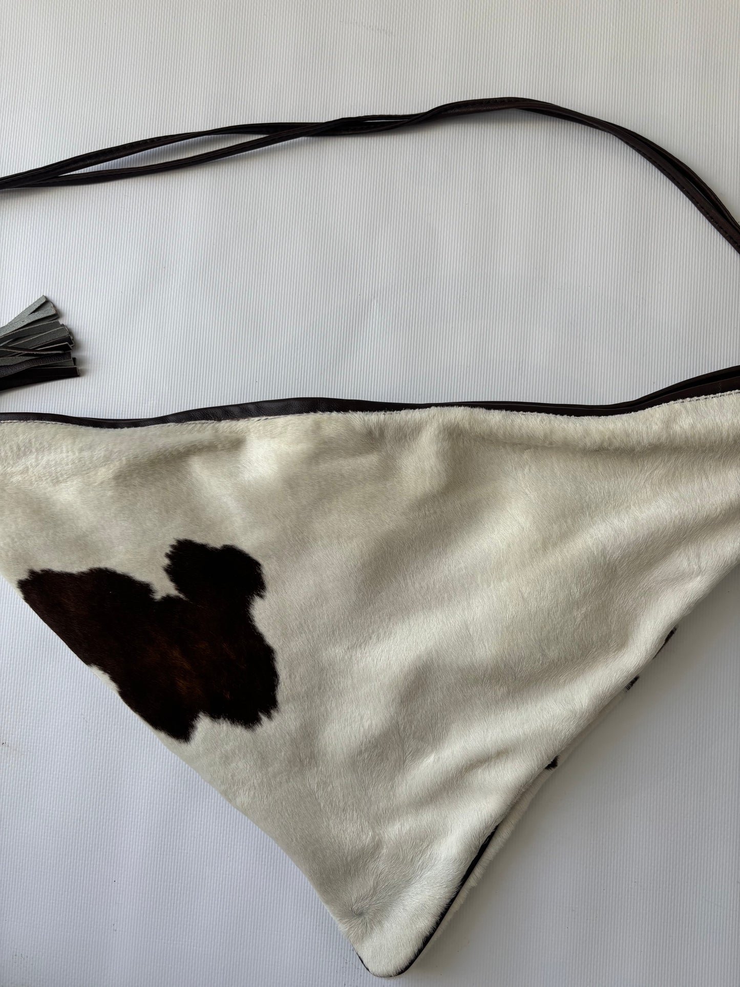 Roberto Cavalli cow print triangle bag