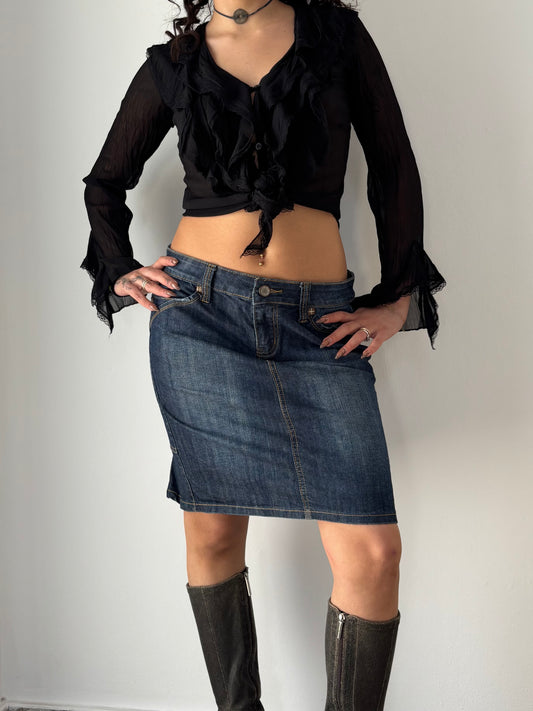 Jean midi skirt