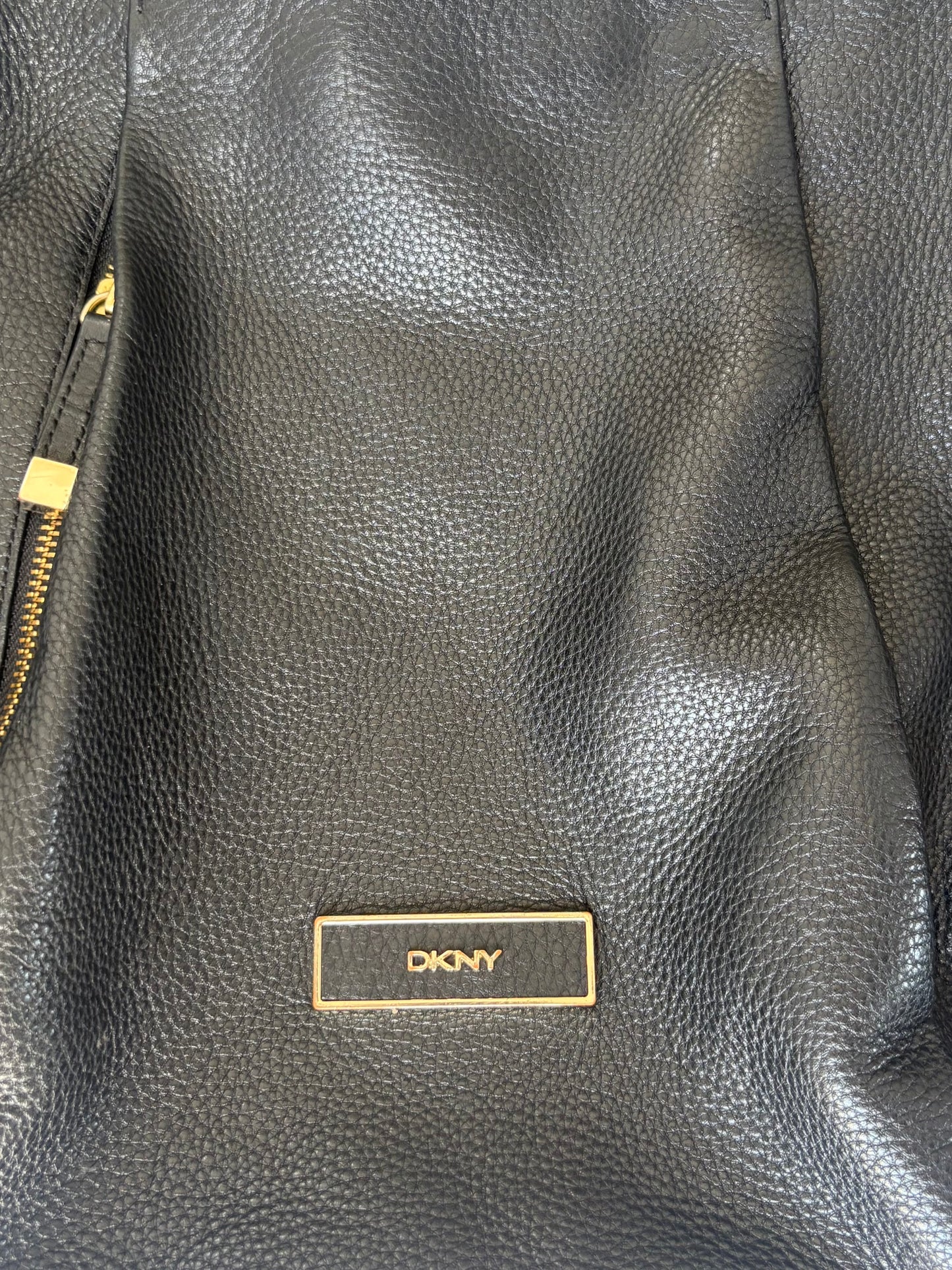 DKNY black leather bag