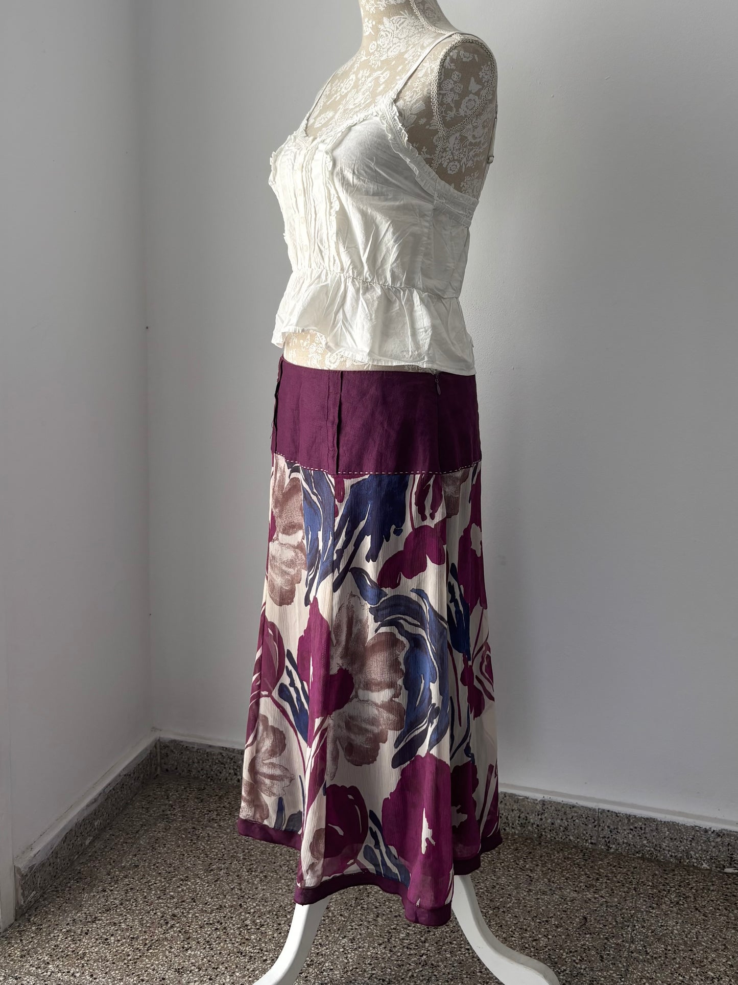 Pierre Cardin purple floral skirt