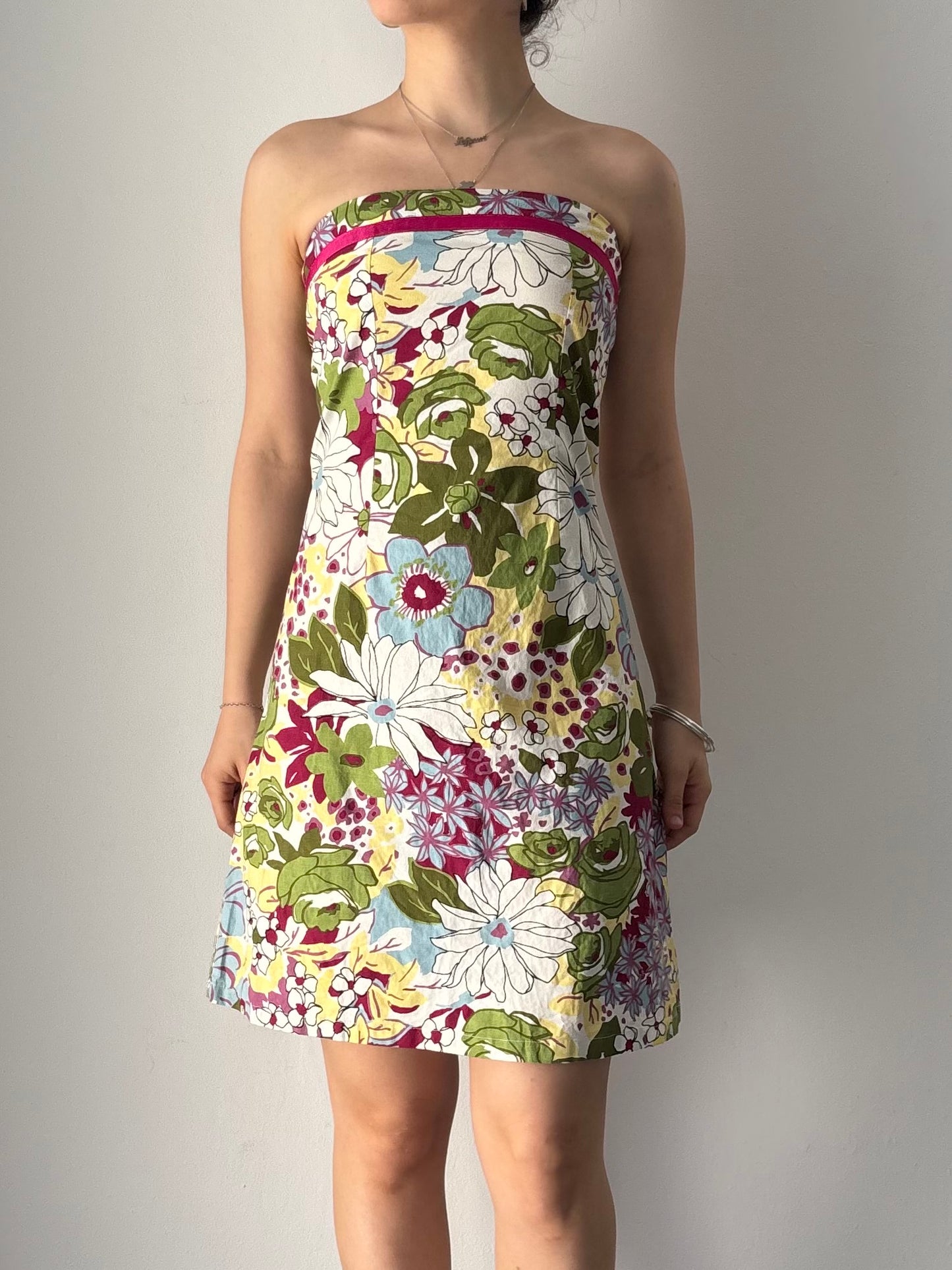 Strapless floral dress
