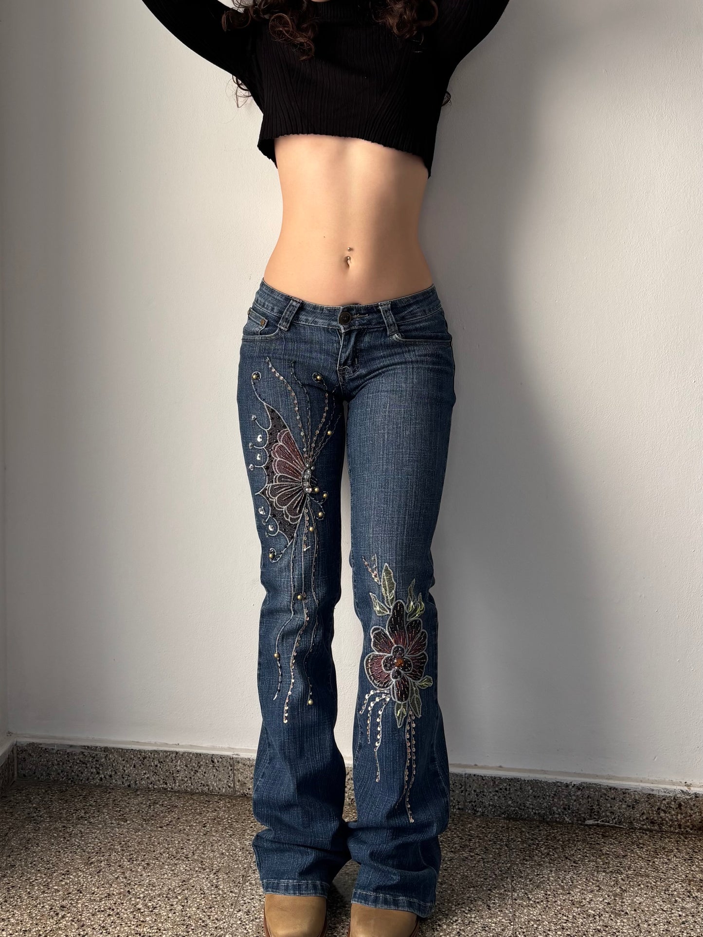 Low rise Butterfly jeans