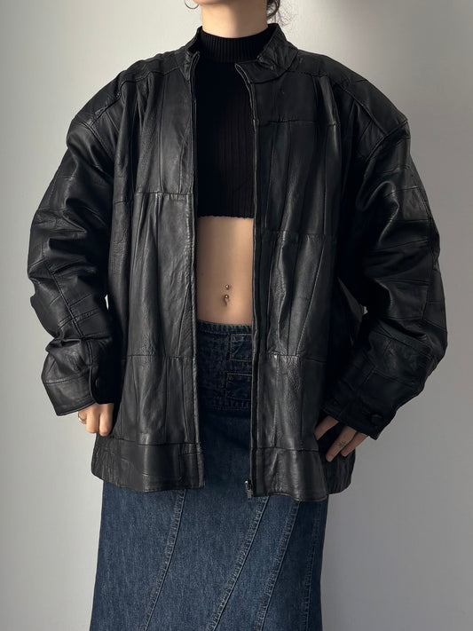 Vintage black leather jacket