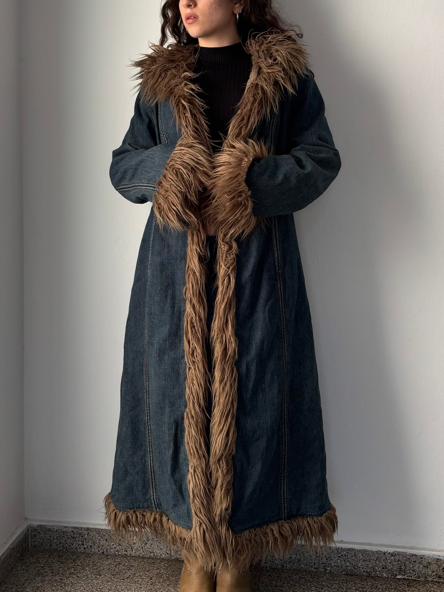 Dorothy Perkins denim afghan coat