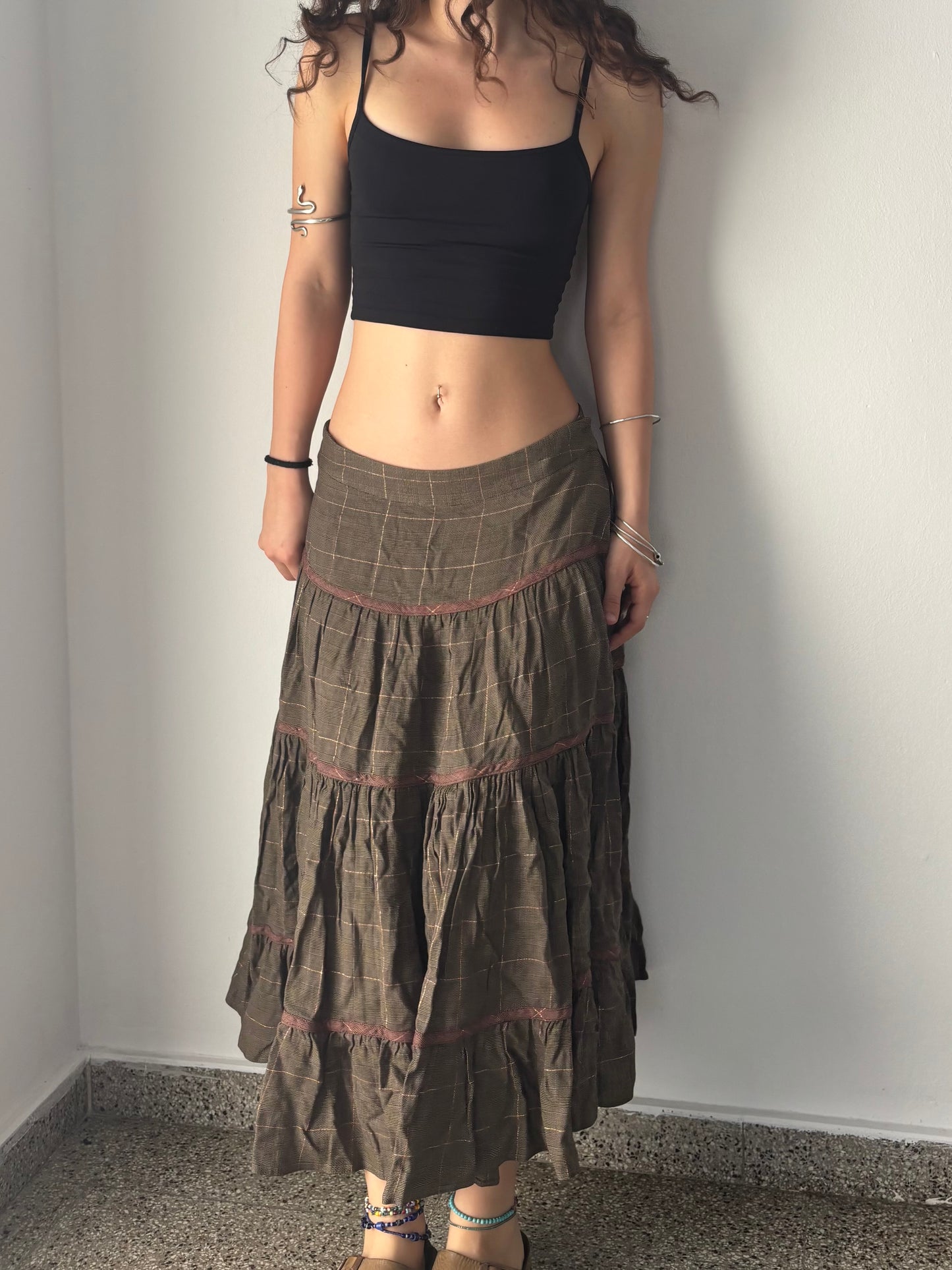 Dione Von Fustenberg brown skirt