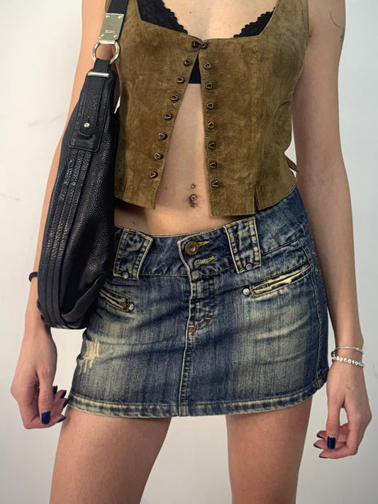 Mini denim skirt