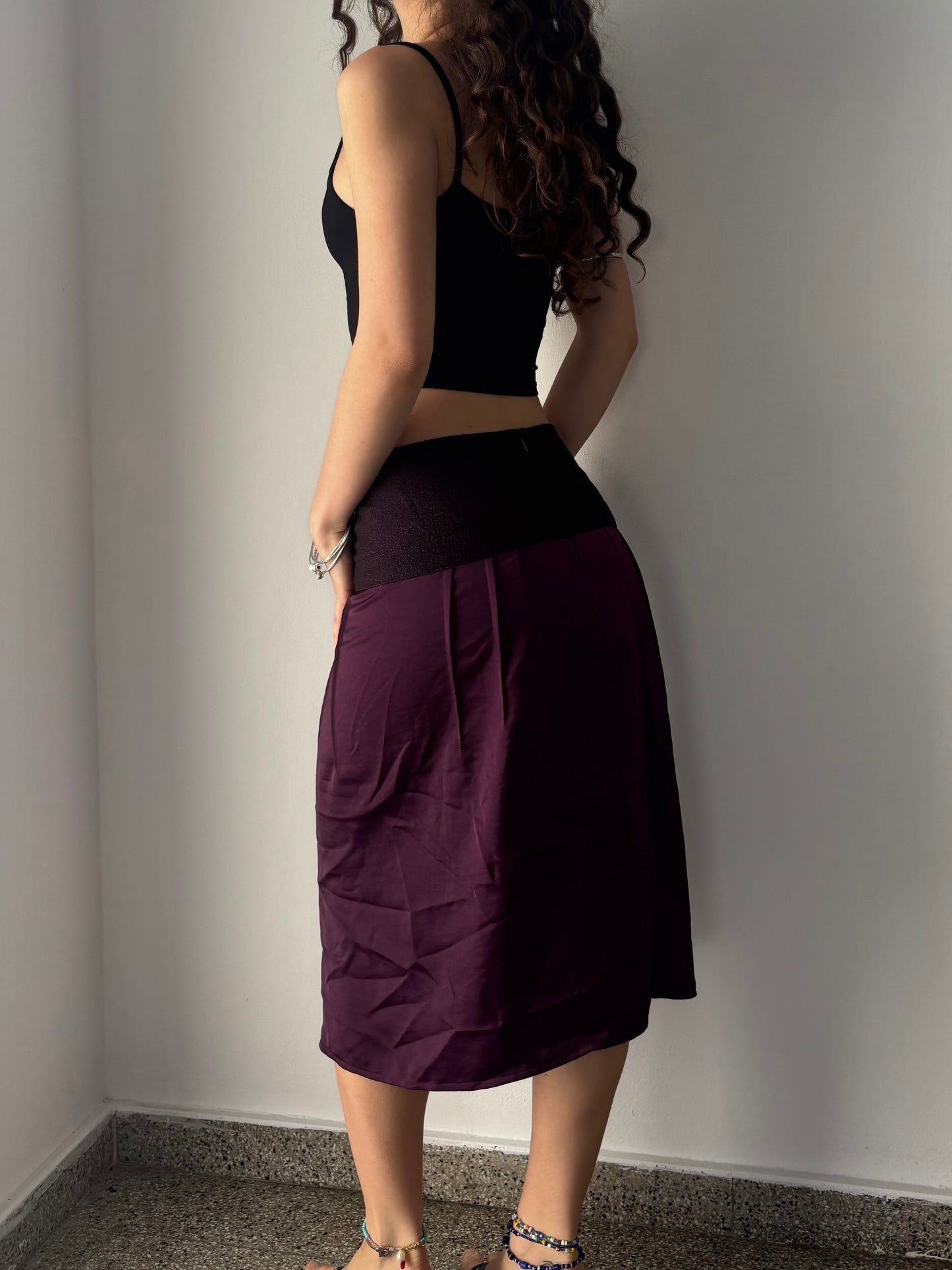 Benetton purple pencil skirt