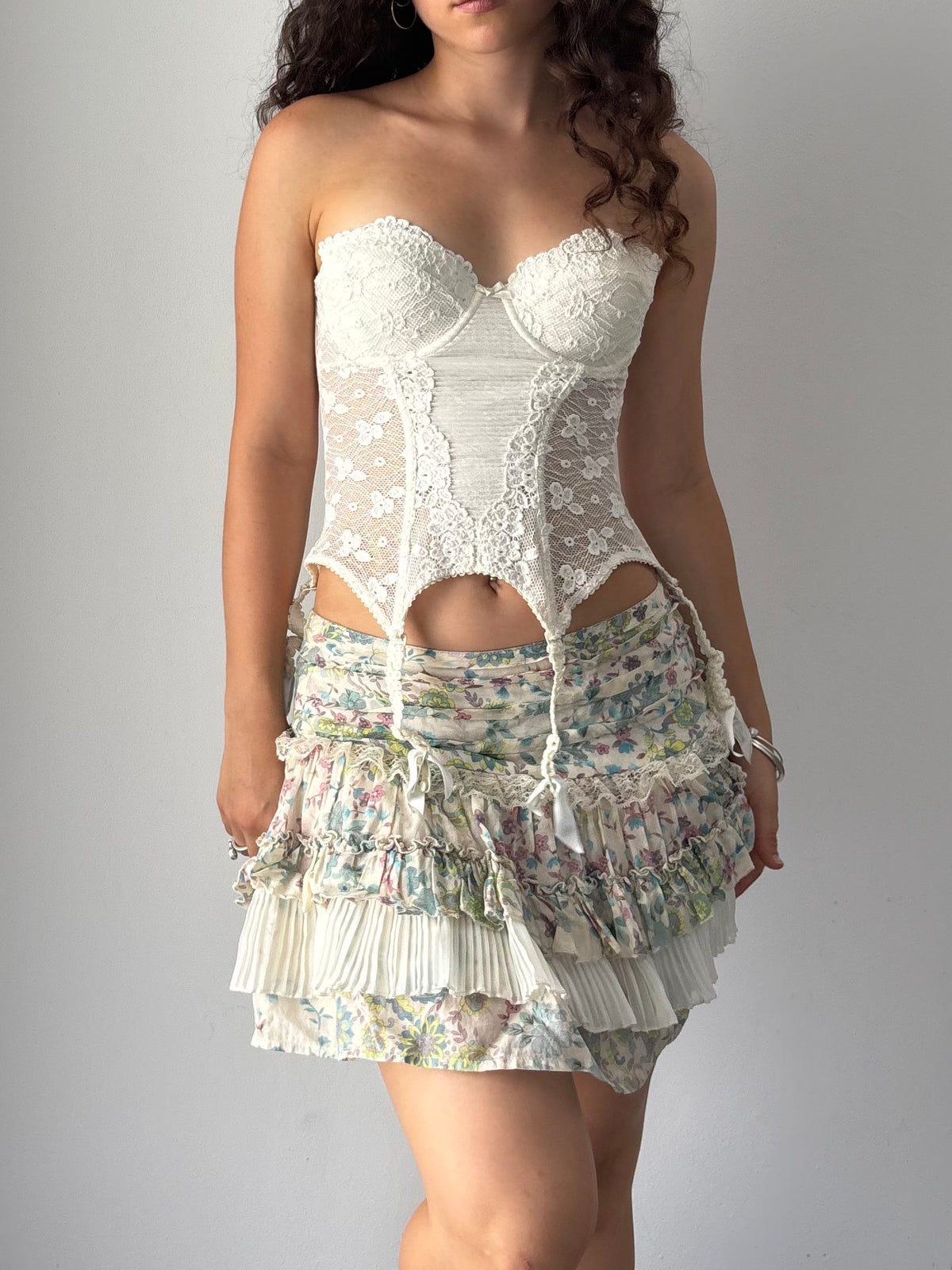 White lace corset