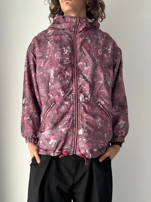 Vintage purple puffer & fleece jacket