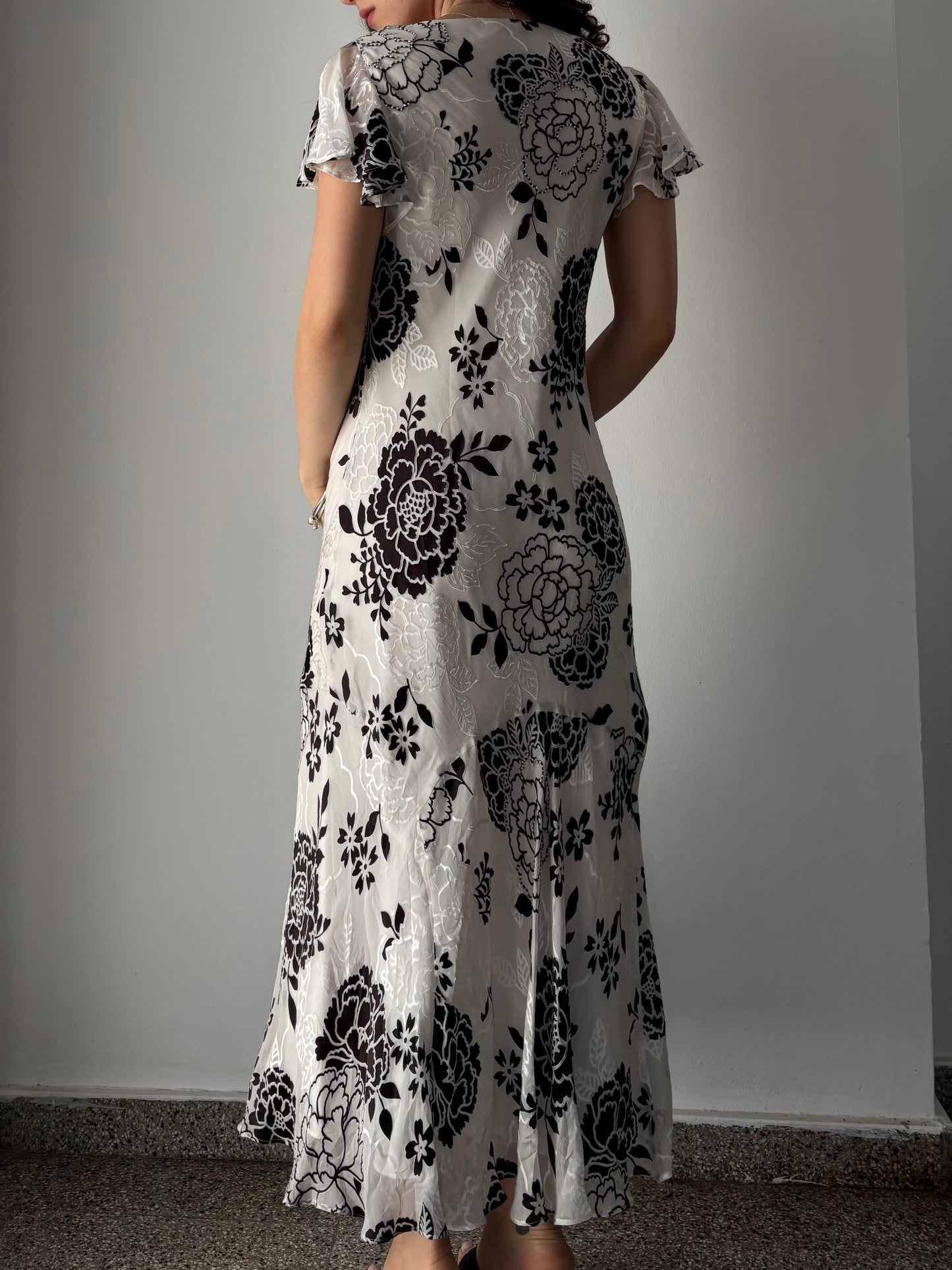 CC Vintage floral silk dress