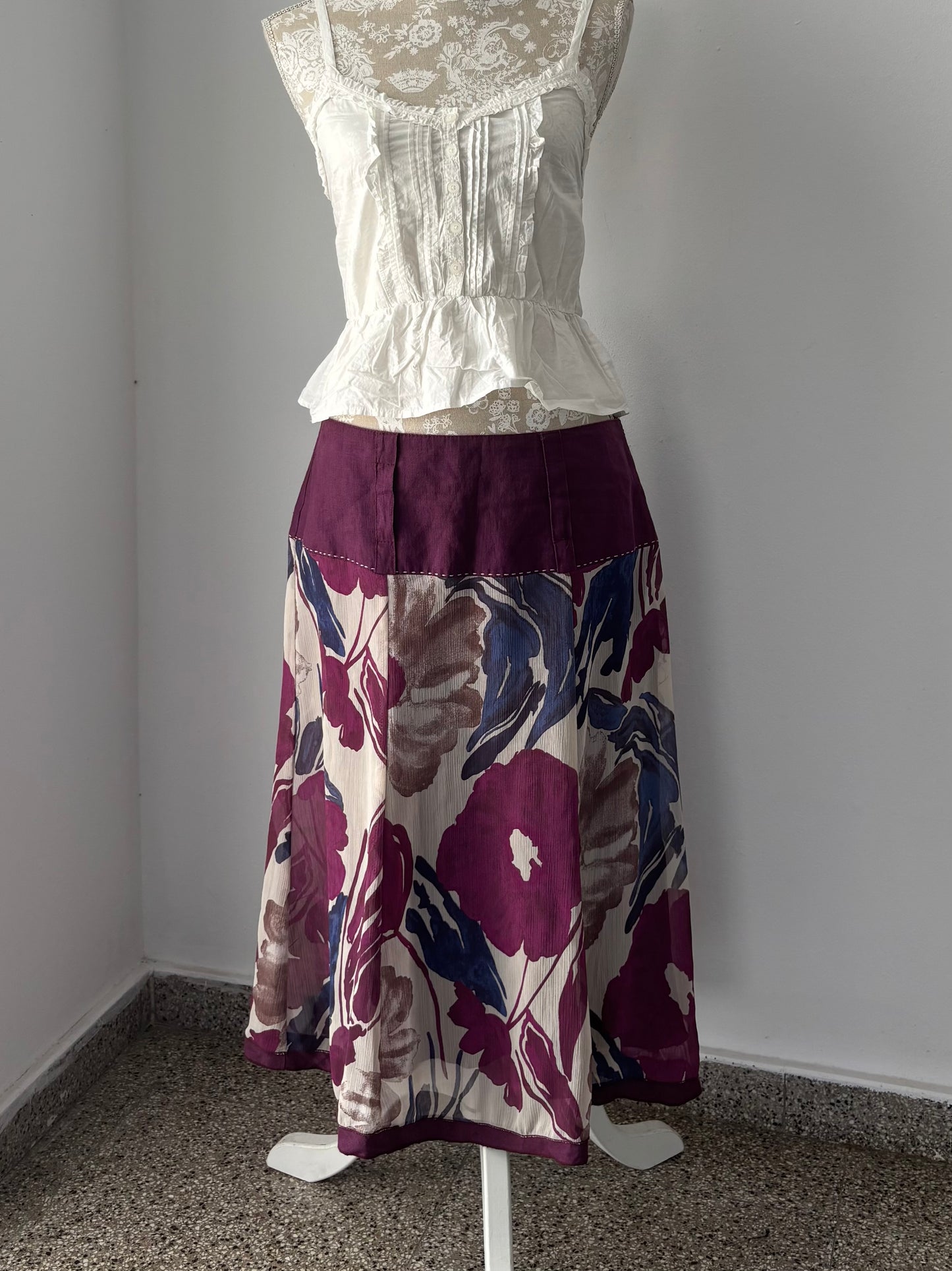 Pierre Cardin purple floral skirt