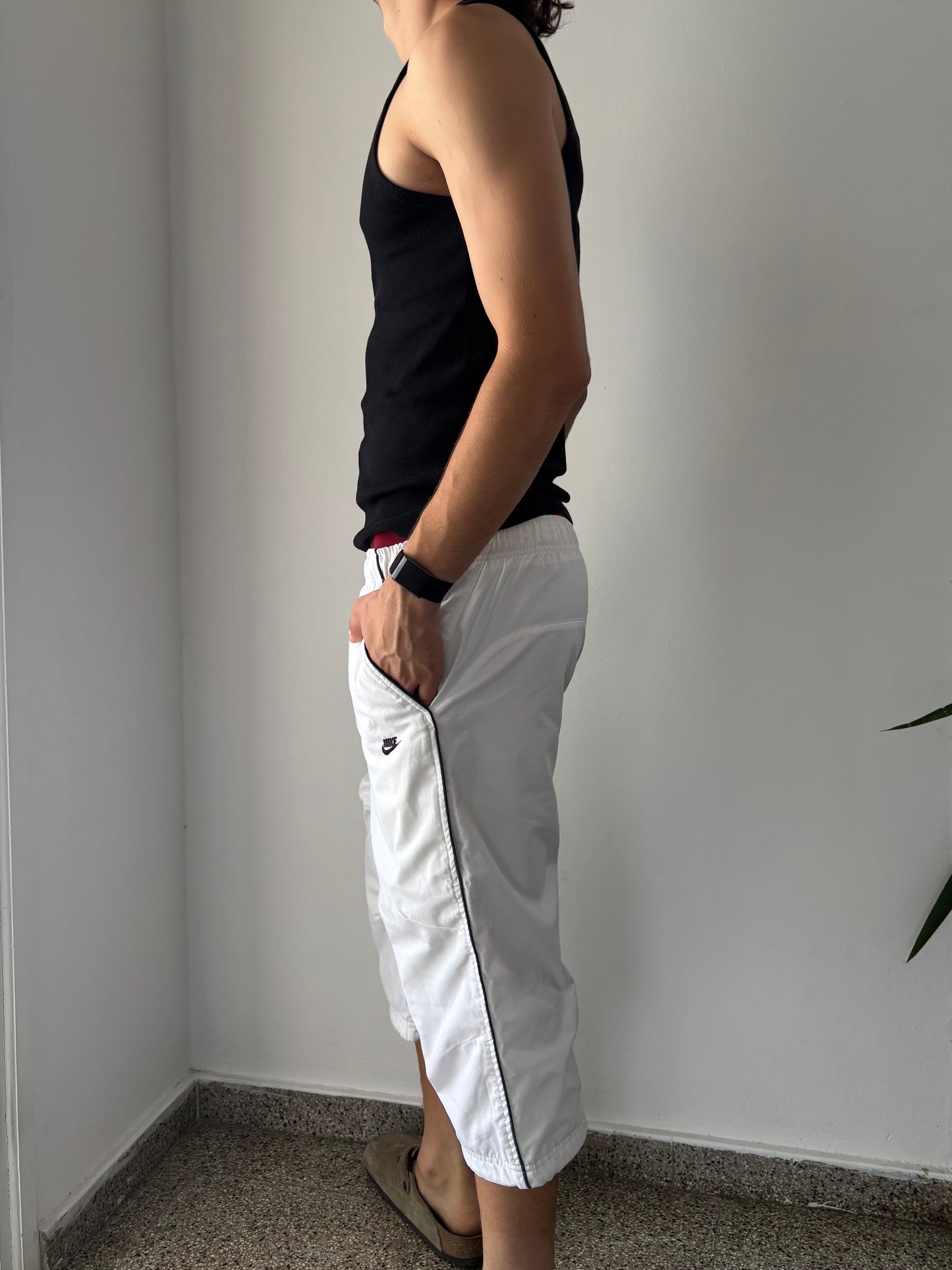 White Nike capri shorts