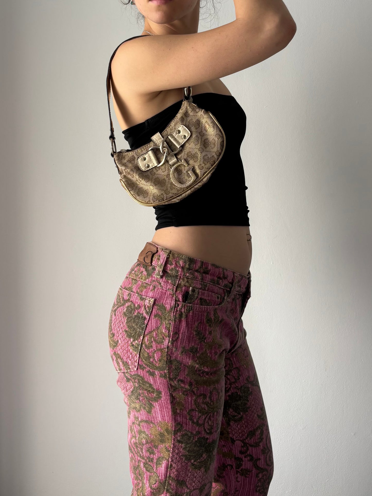 Mini beige & gold Guess bag