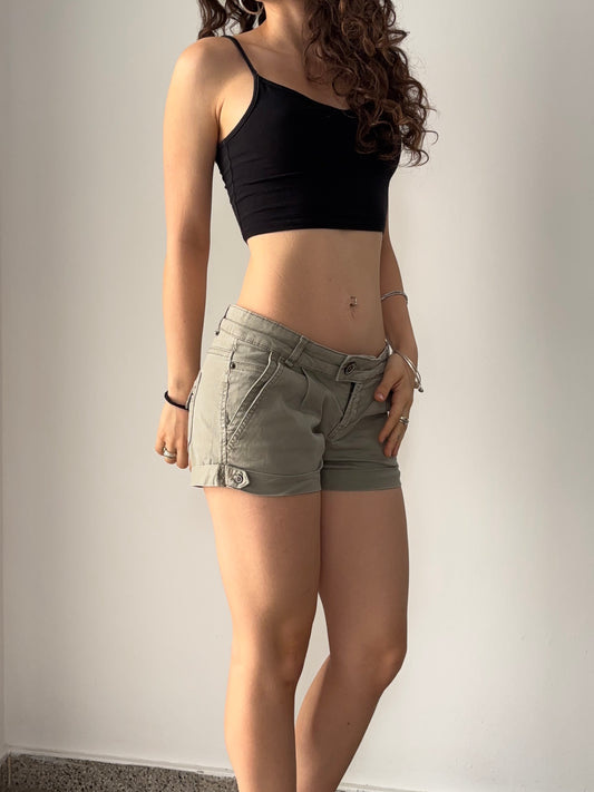 Green cargo shorts