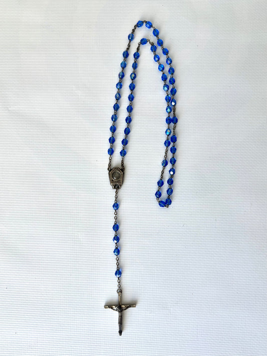 Italian Rosary with blue beads