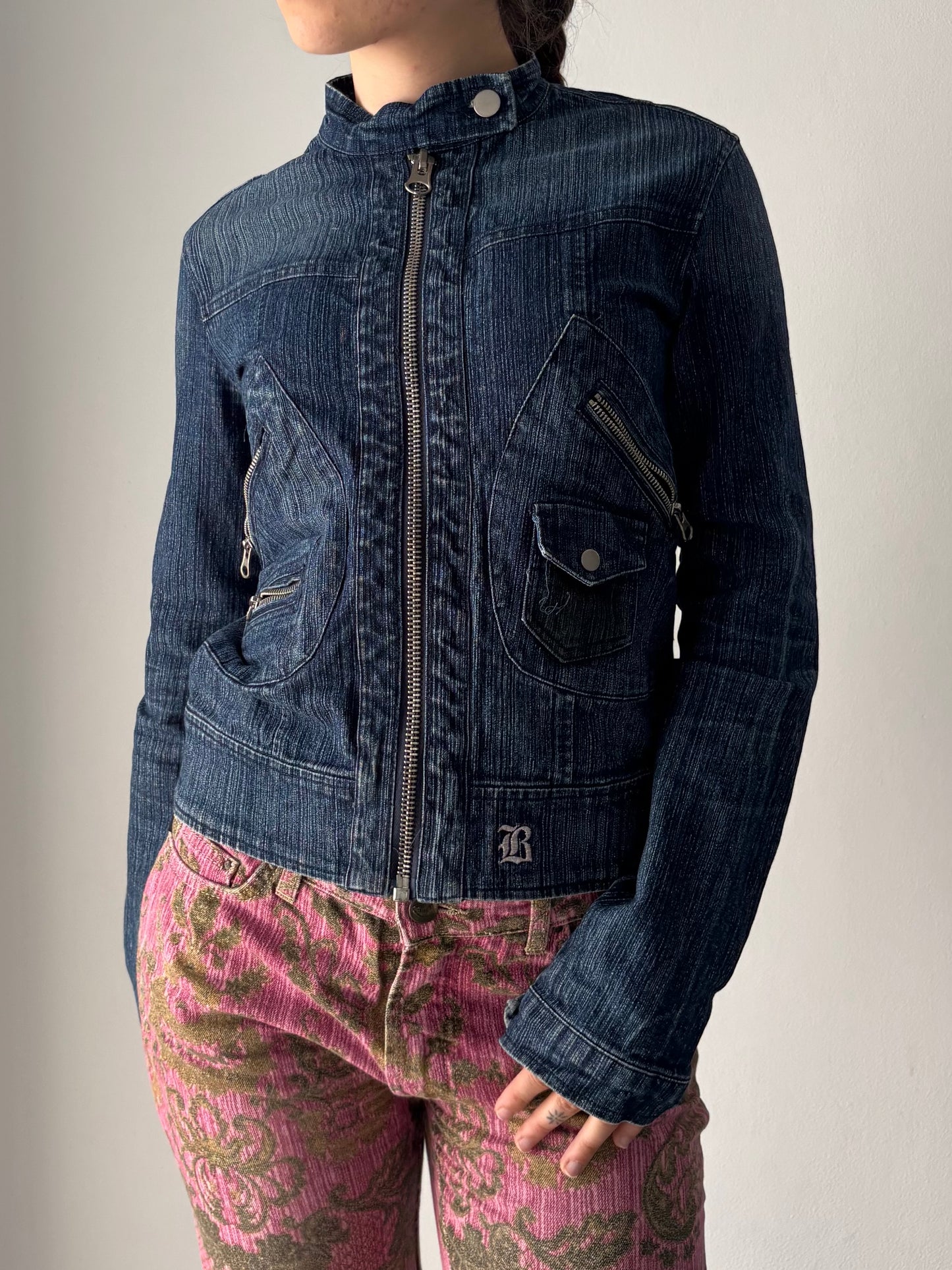 Y2K dark wash denim jacket