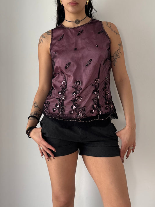 Pink & Black mesh Top