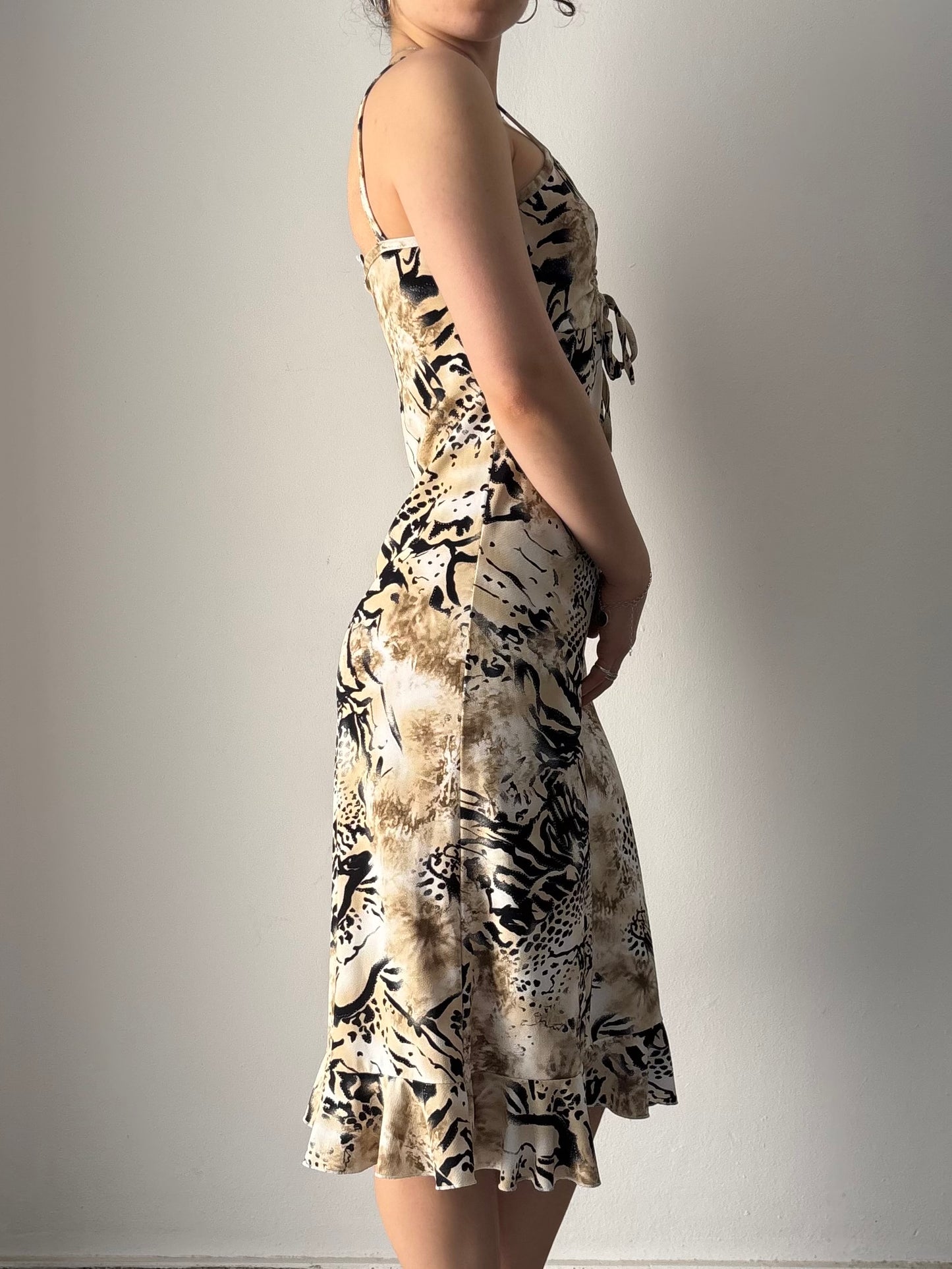 Animal print midi dress