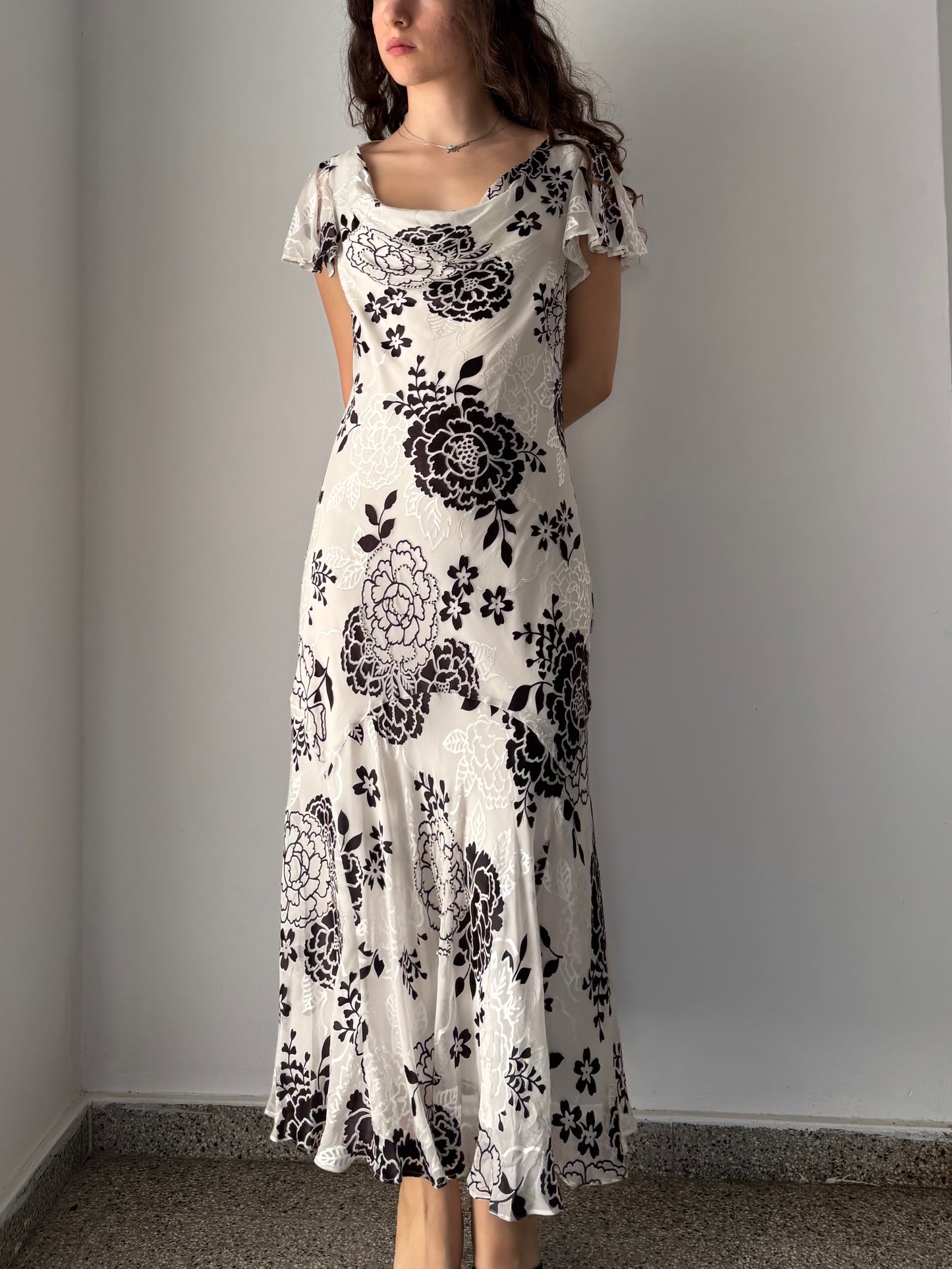 CC Vintage floral silk dress