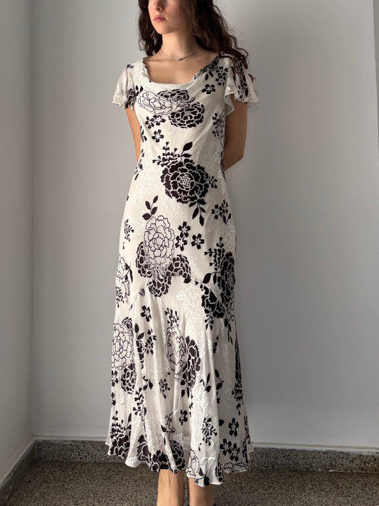 CC Vintage floral silk dress