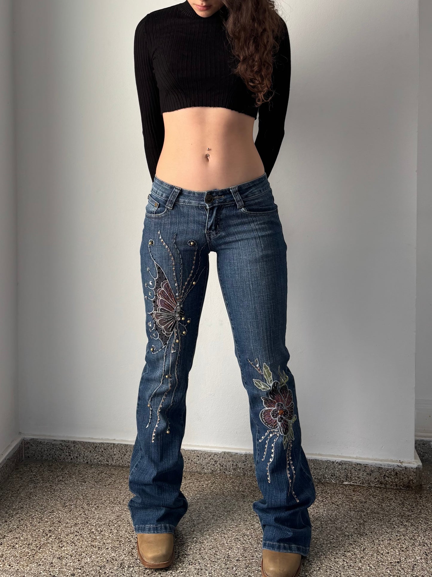 Low rise Butterfly jeans