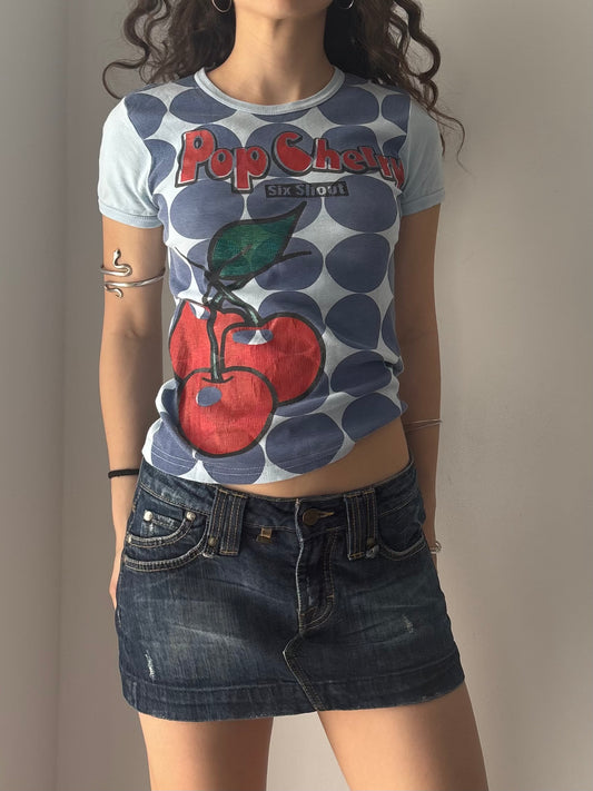 Y2K cherry baby tee