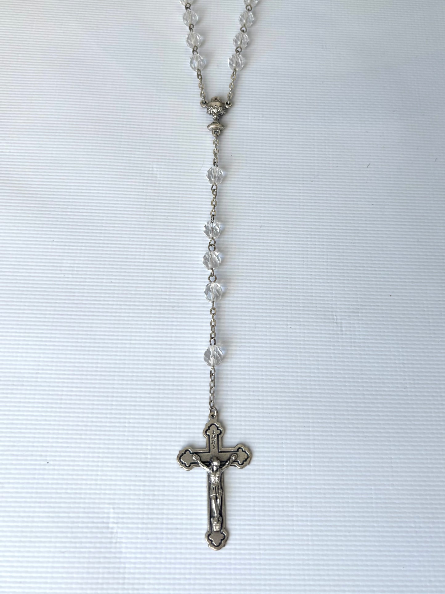 Italian Rosary with clear beads
