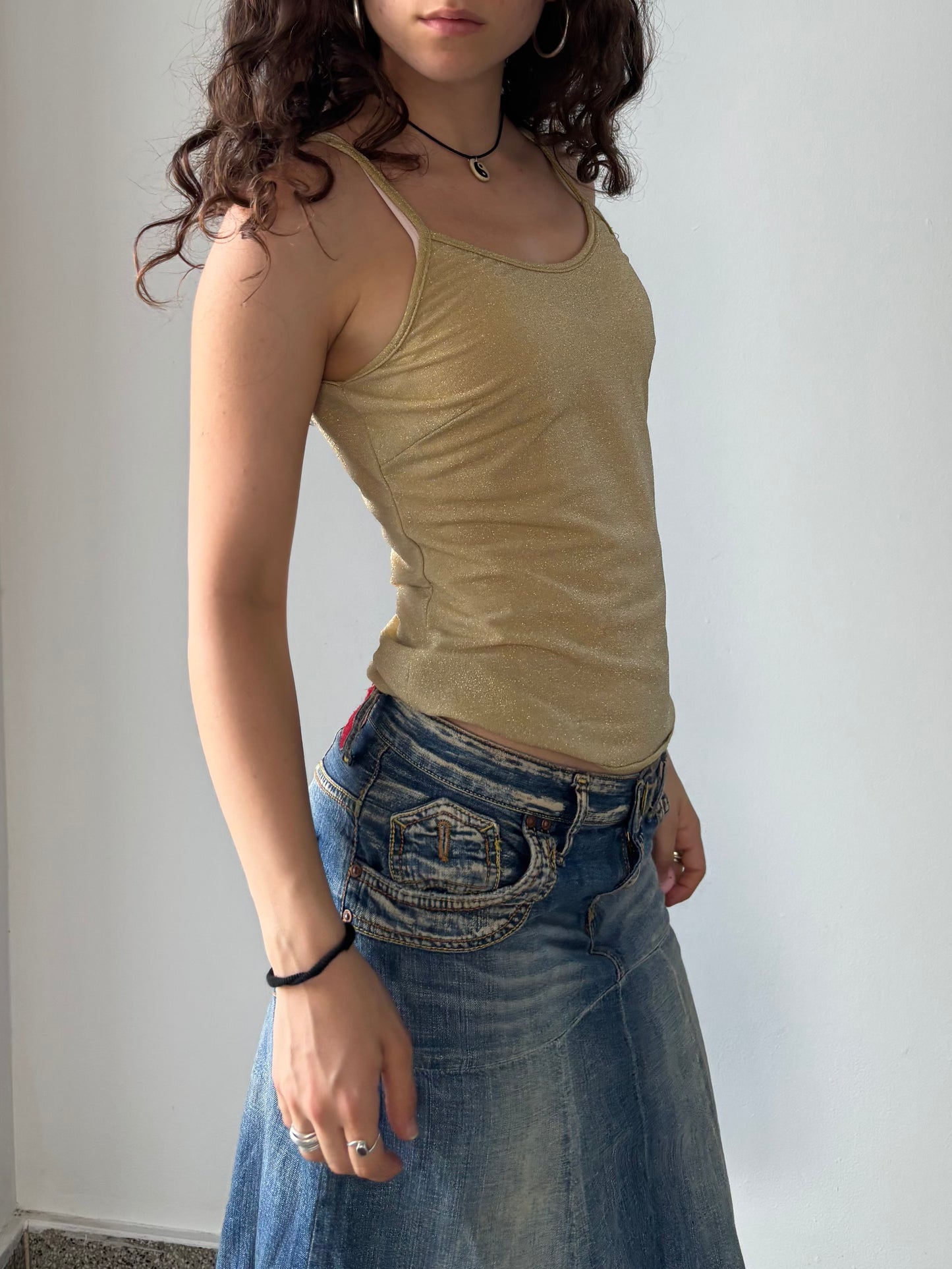 Gold tank top with sparkles
