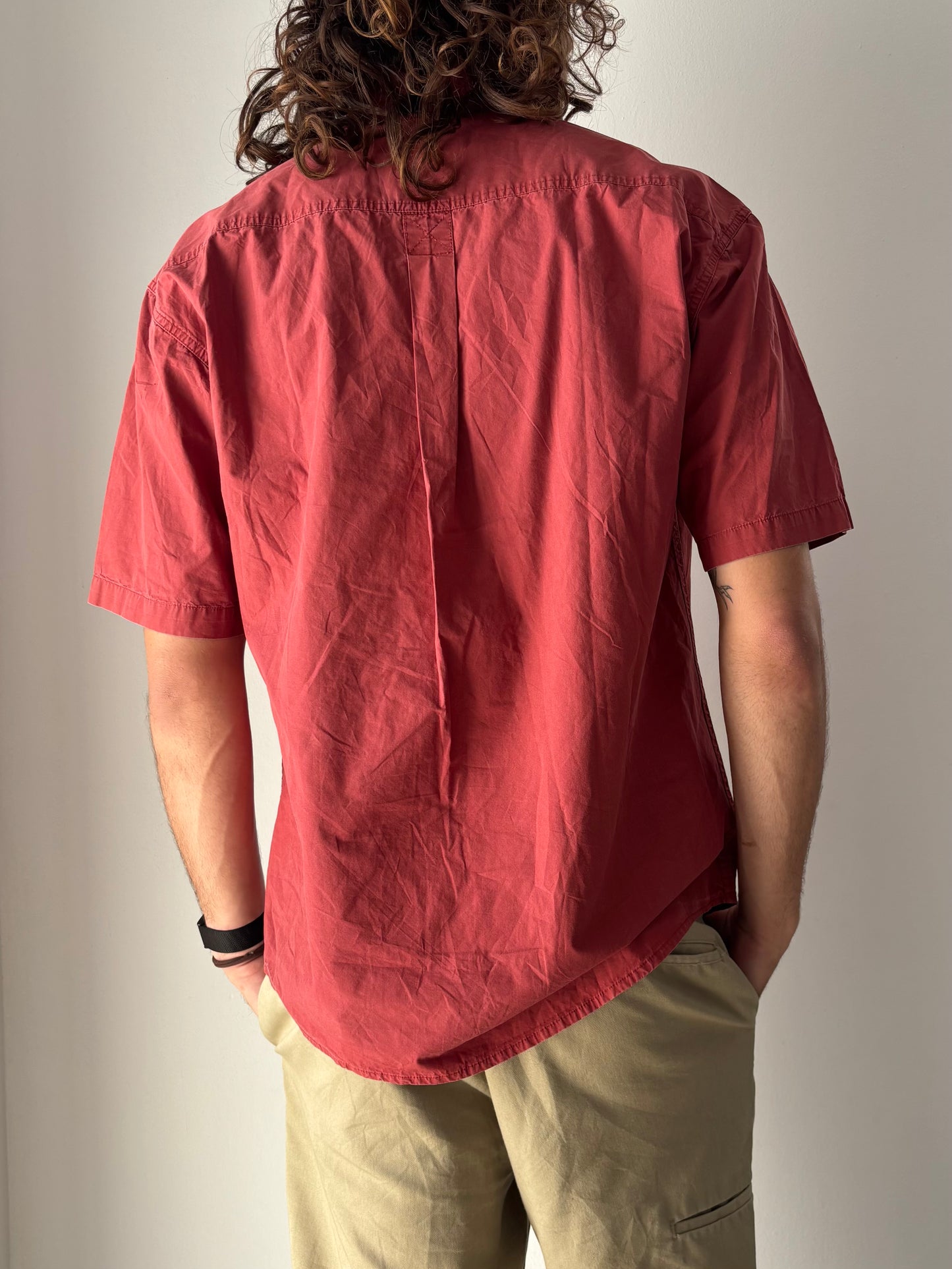 Timberland red button up shirt