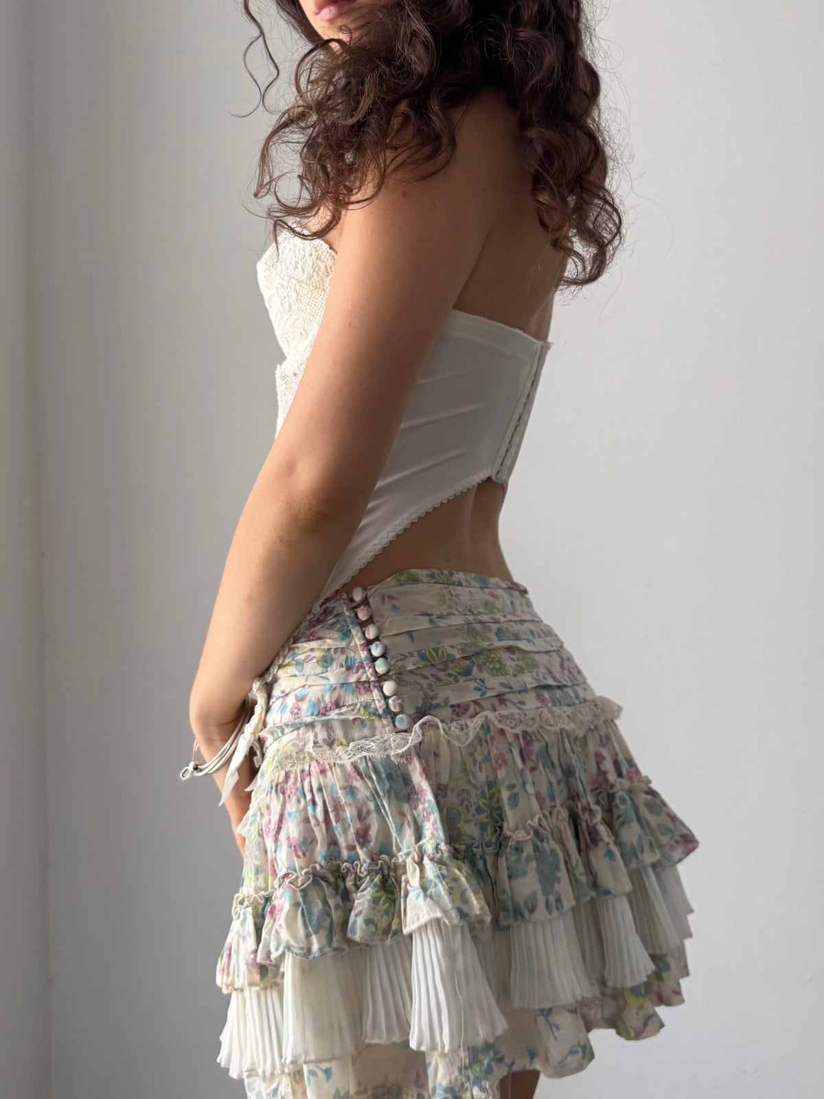 White lace corset