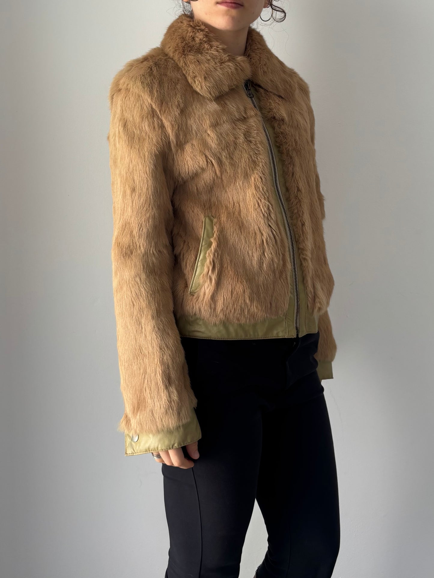 Real Fur zip up jacket