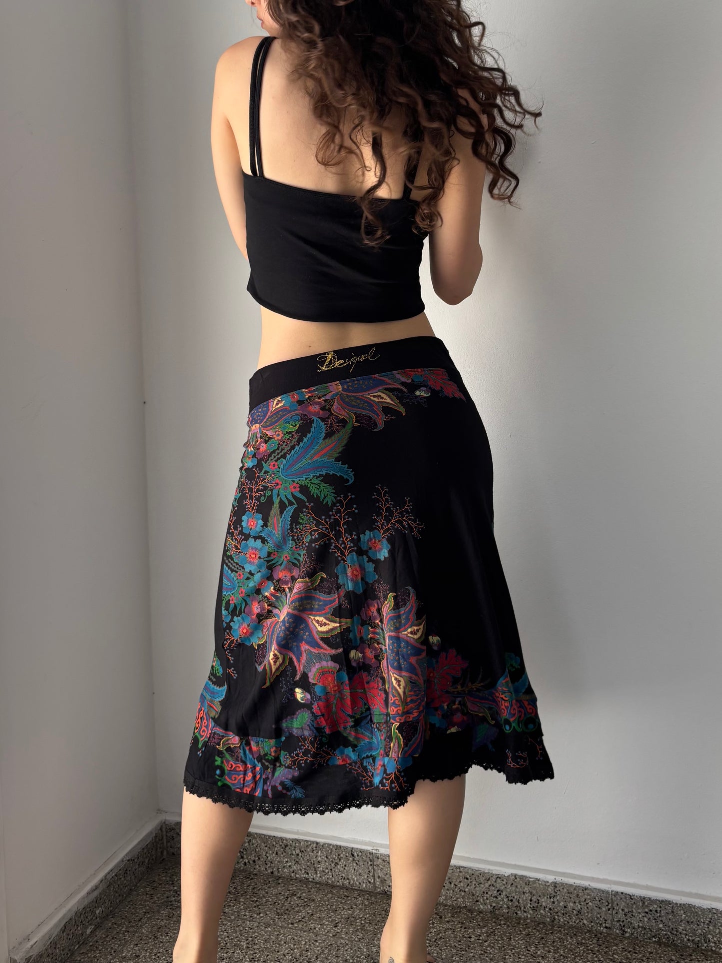 Desigual midi skirt with floral design
