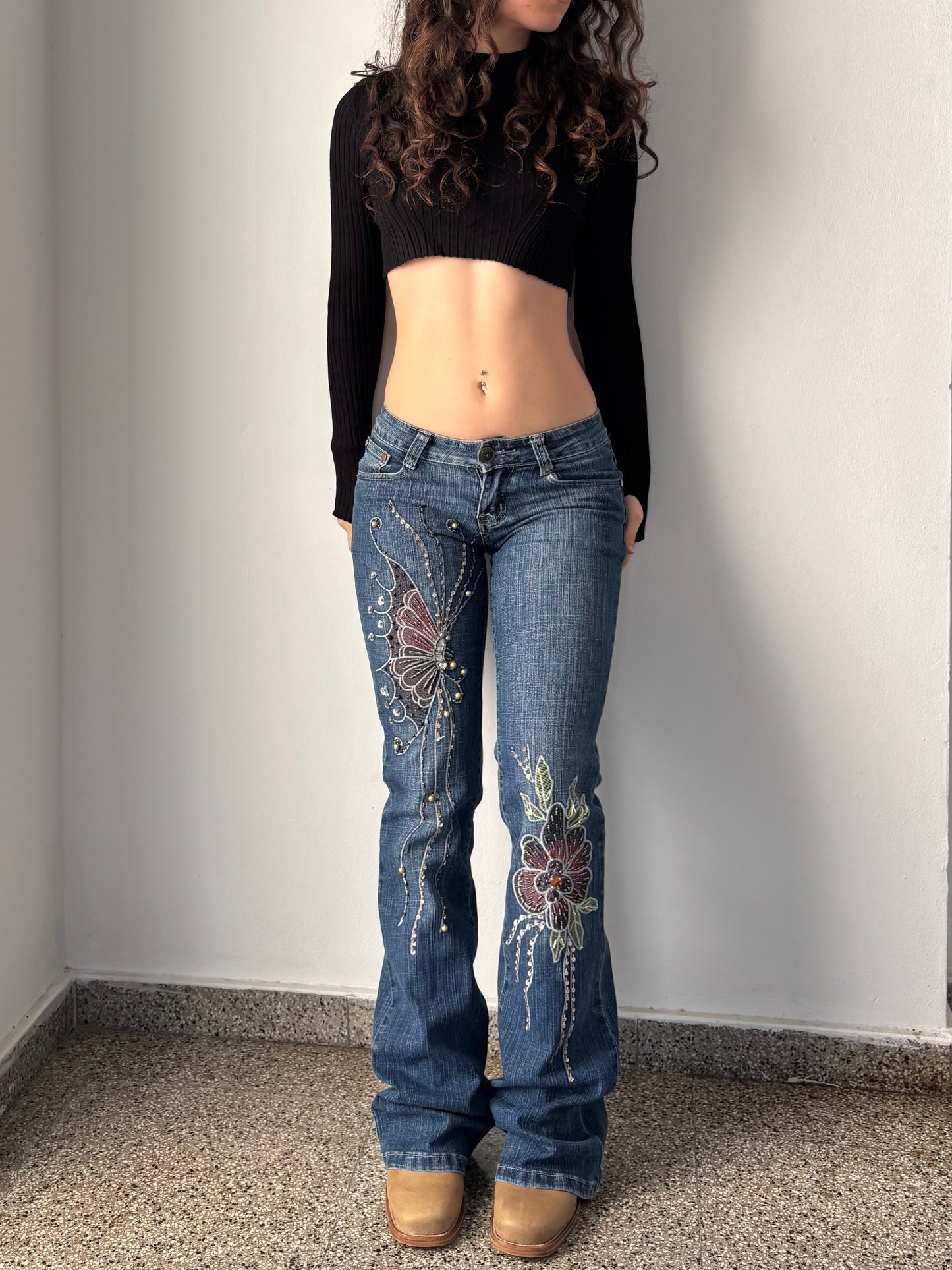 Low rise Butterfly jeans