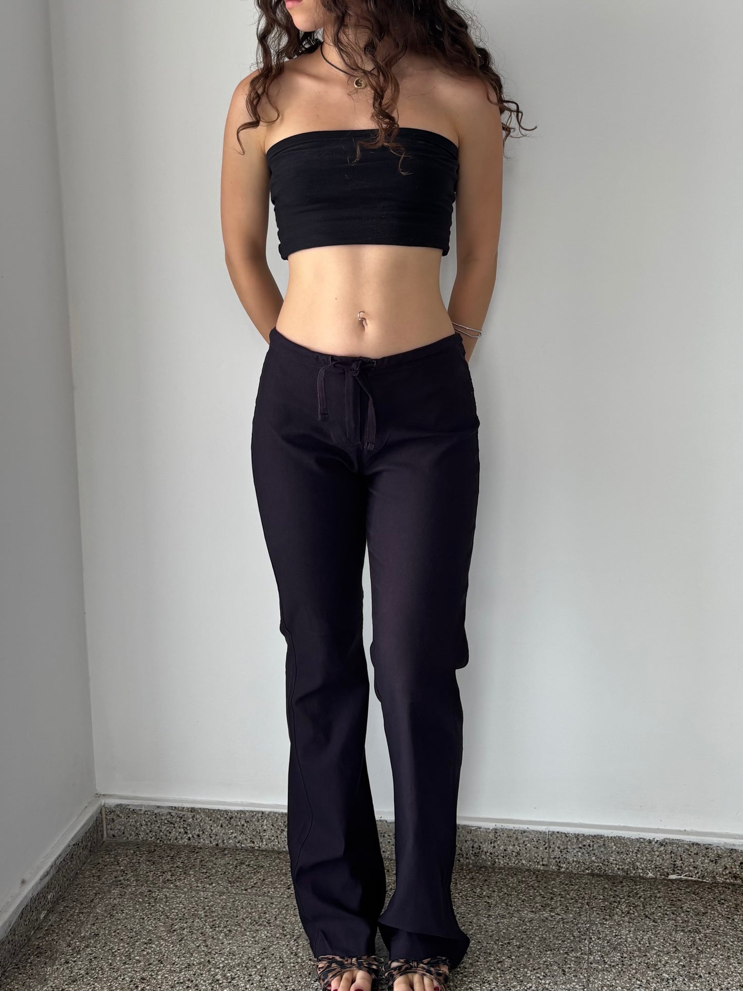 Purple pants with flare bottoms