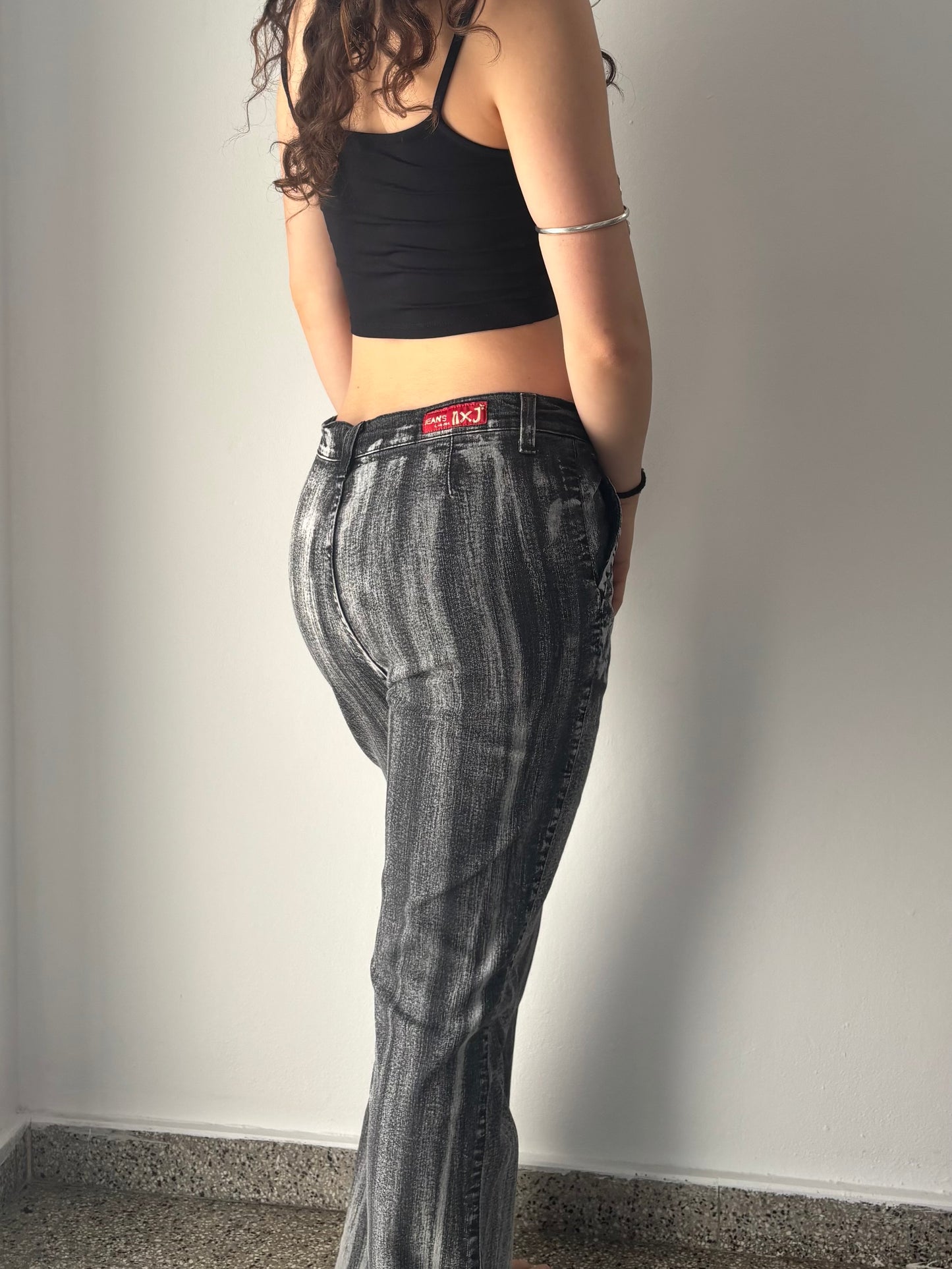 Grey bell bottom jeans
