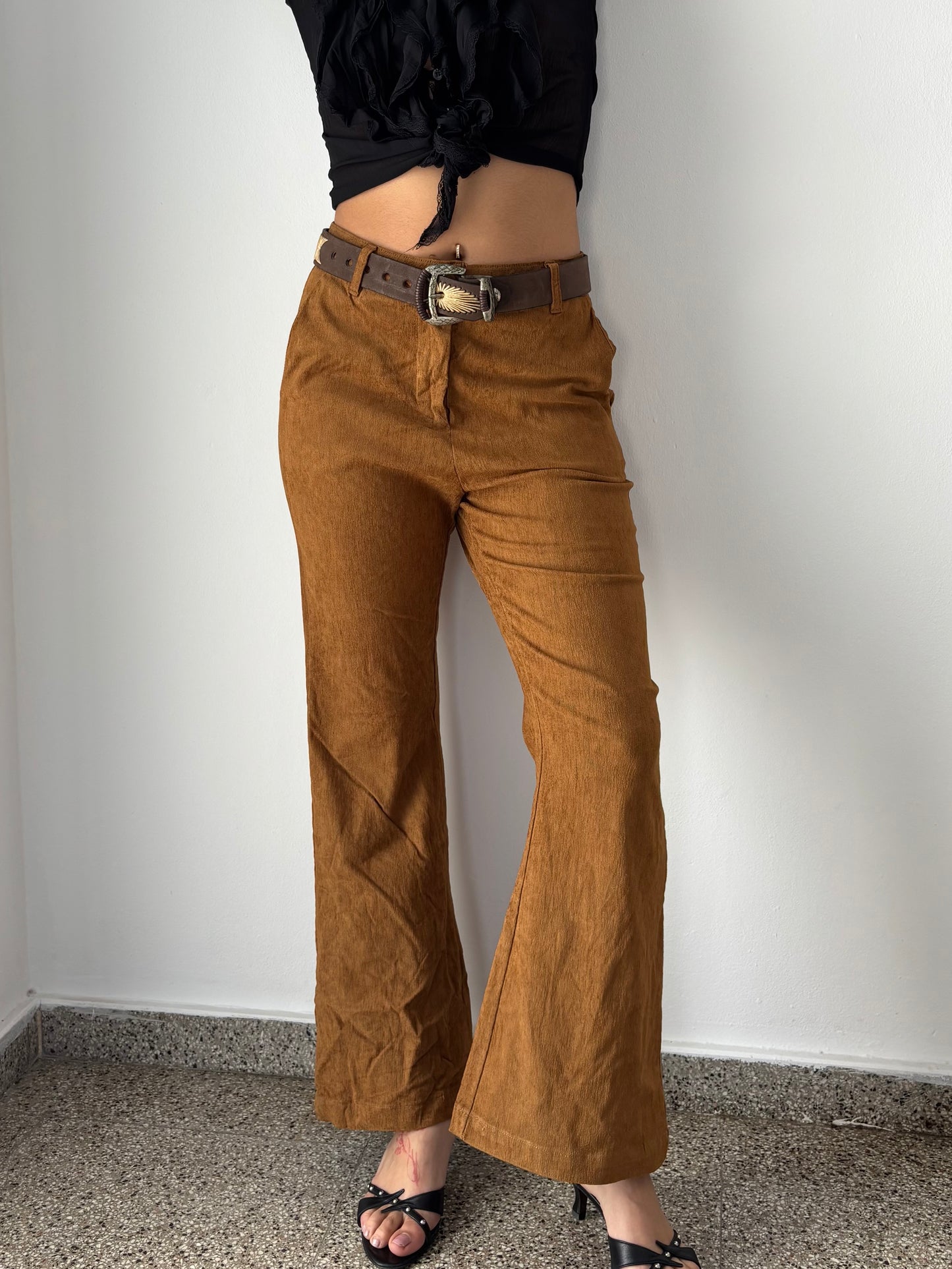 Brown high waist bell bottoms