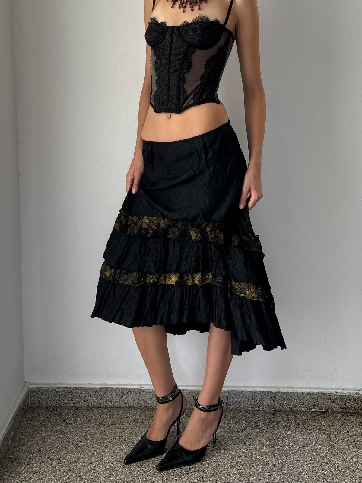 Black asymmetrical fairy skirt