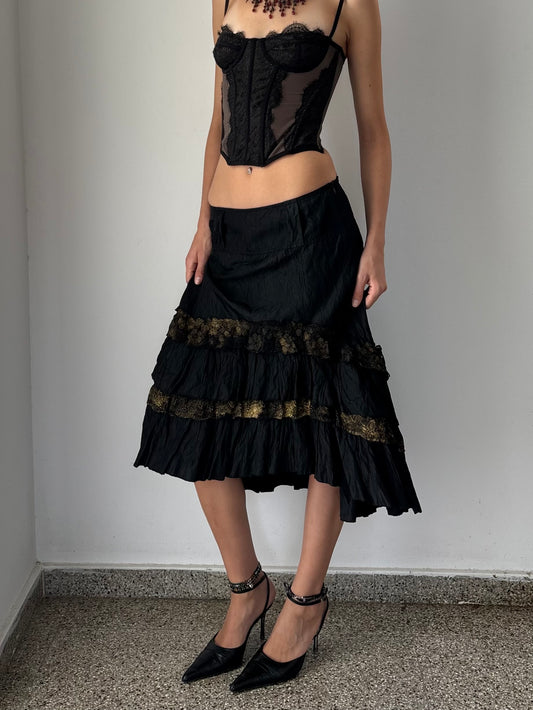 Black asymmetrical fairy skirt